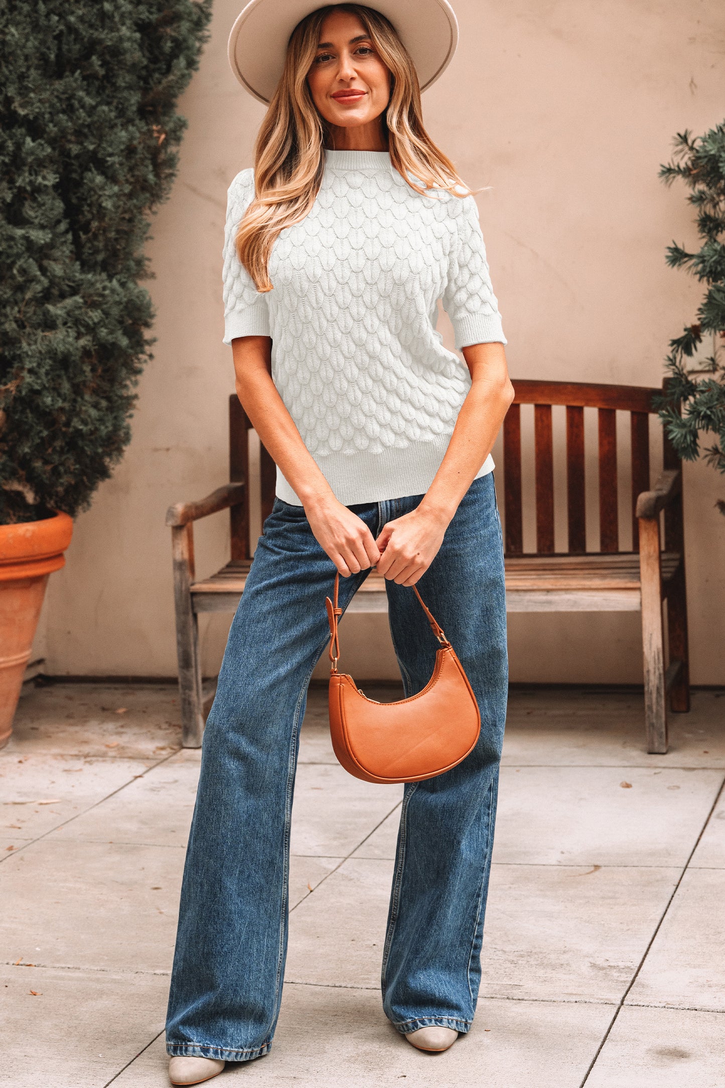 Heirloom Knit Short Sleeve Sweater