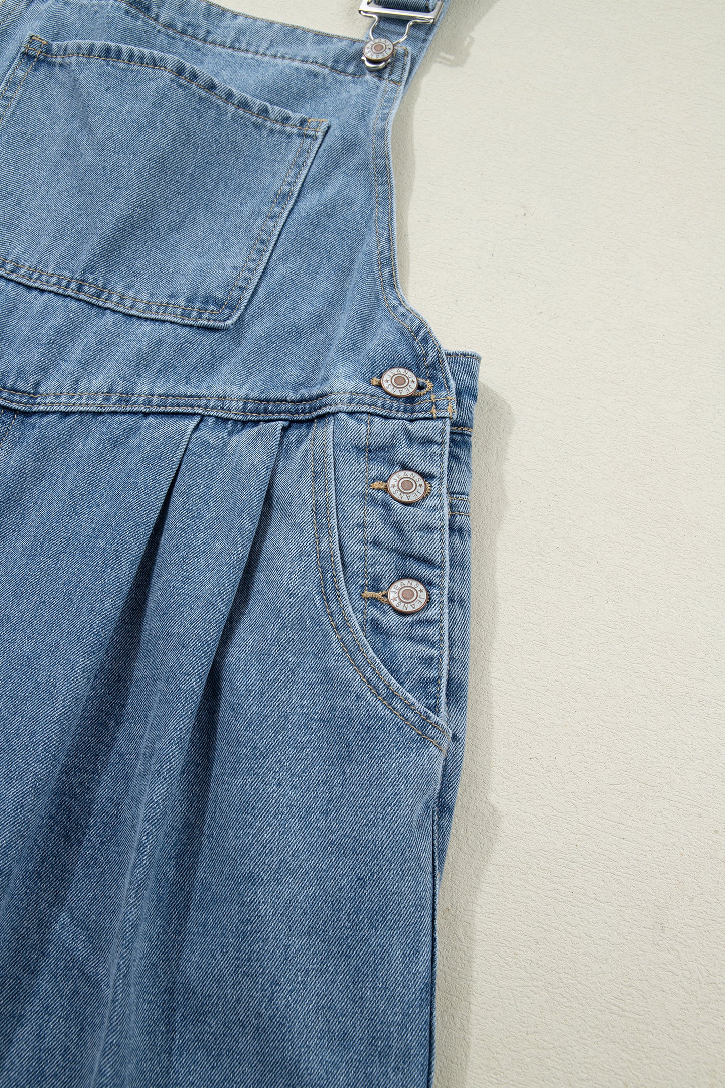 Sunlit Stitch Denim Overalls