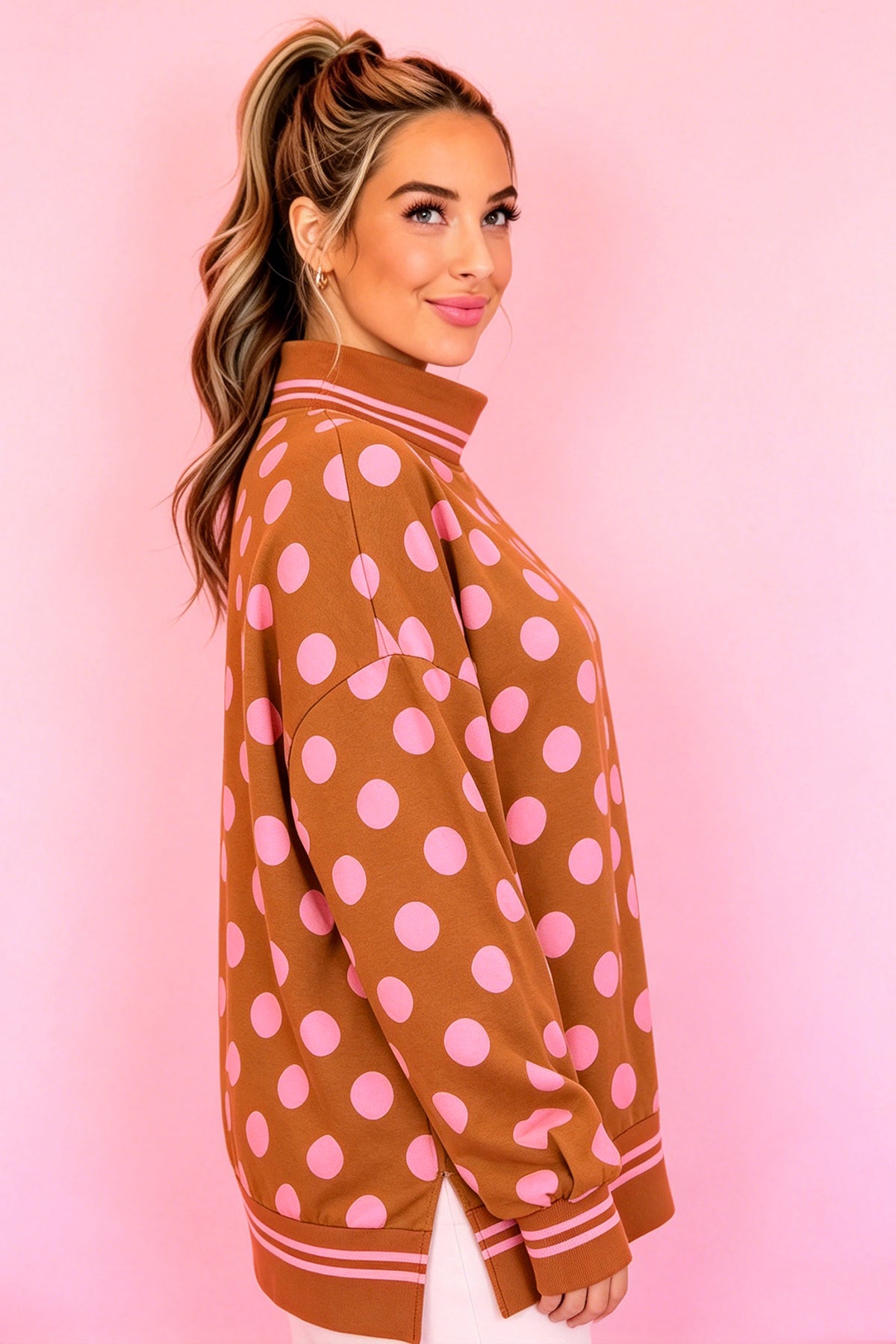 The Dot to Dot Mock Neck Sweatshirt
