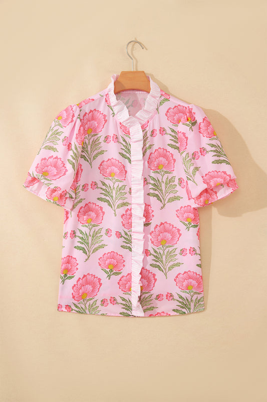 Pink Petals & Pearls Blouse