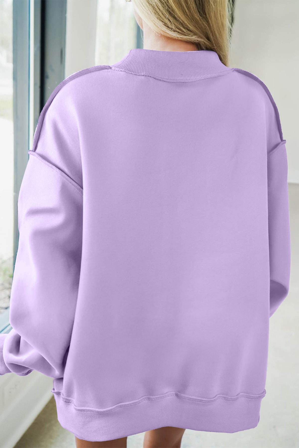 JESUS Graphic Exposed Seam Mock Neck Sweatshirt