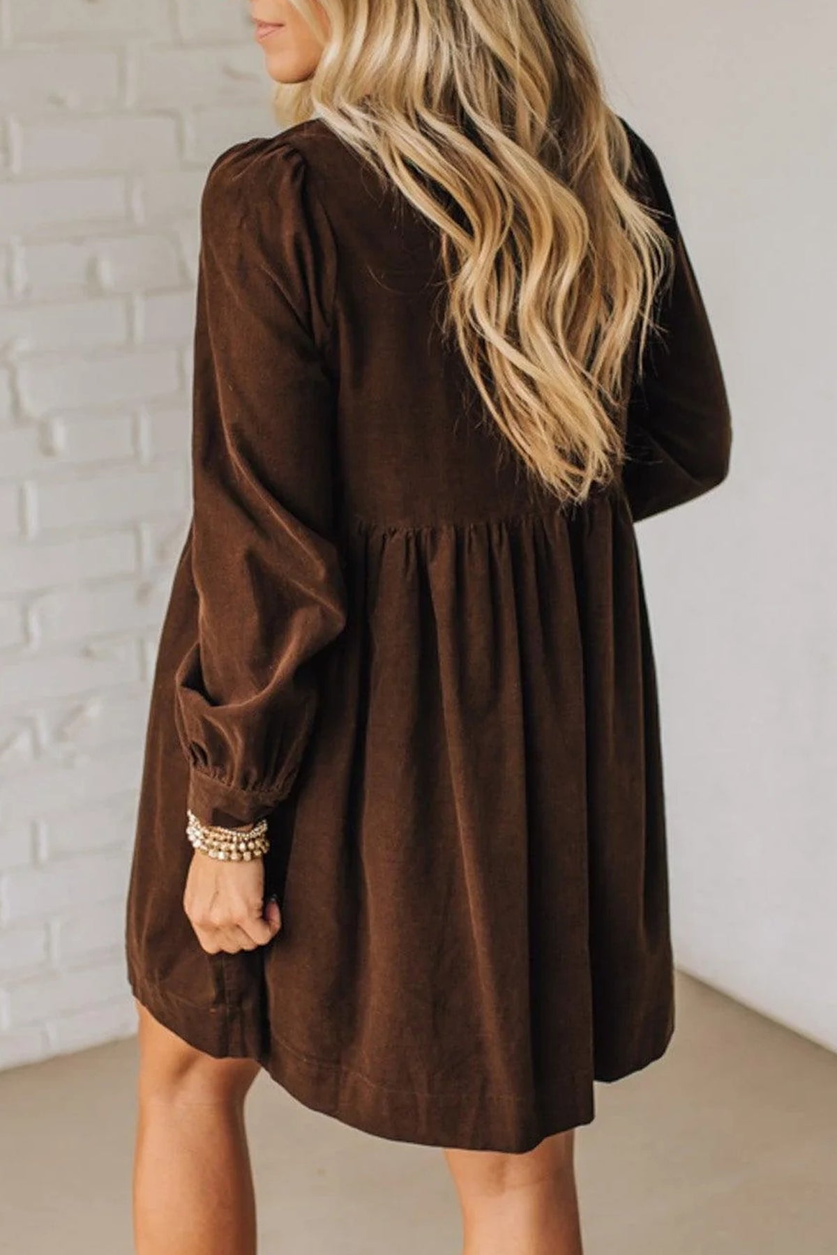 The Cocoa Bow Corduroy Dress