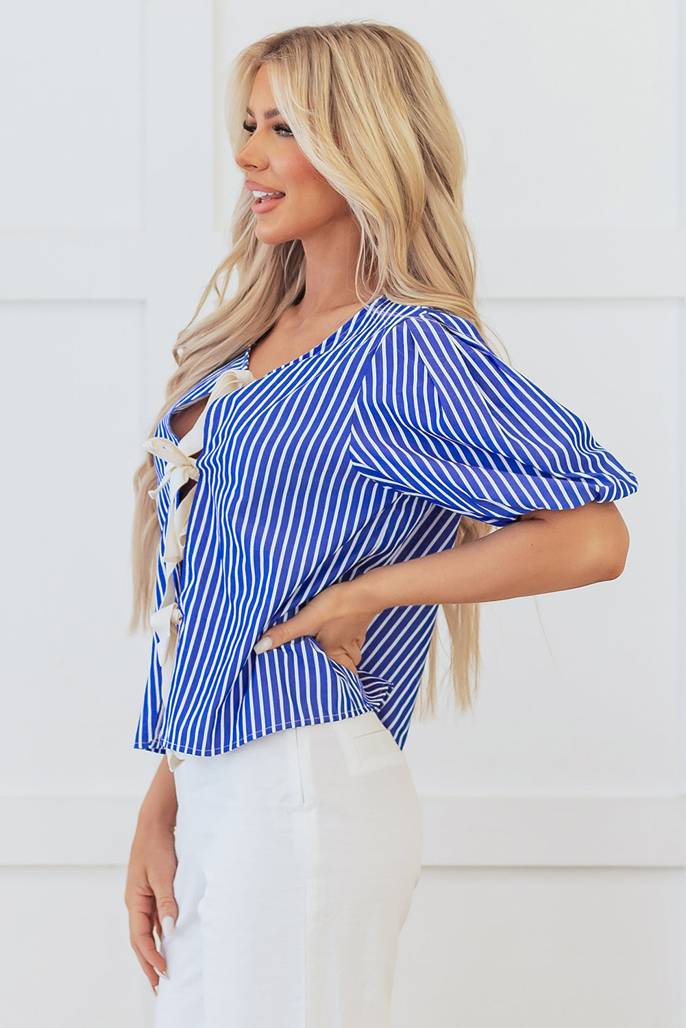 Coastal Charm Bow Blouse