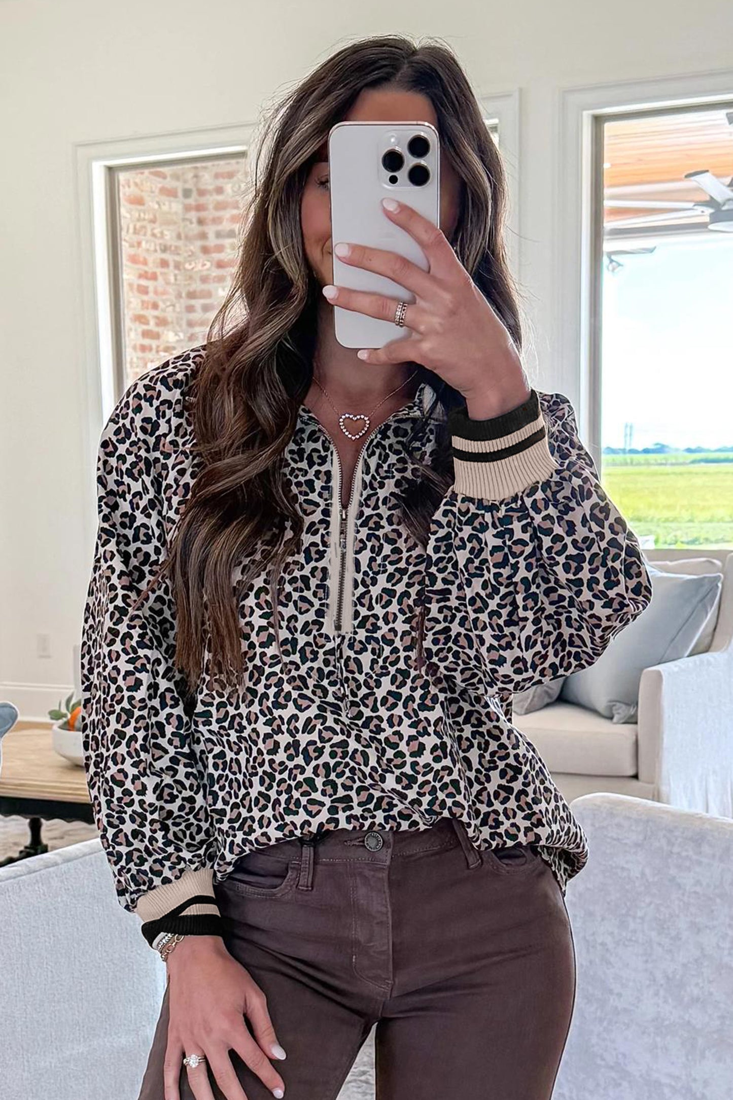 Untamed Elegance Leopard Half-Zip