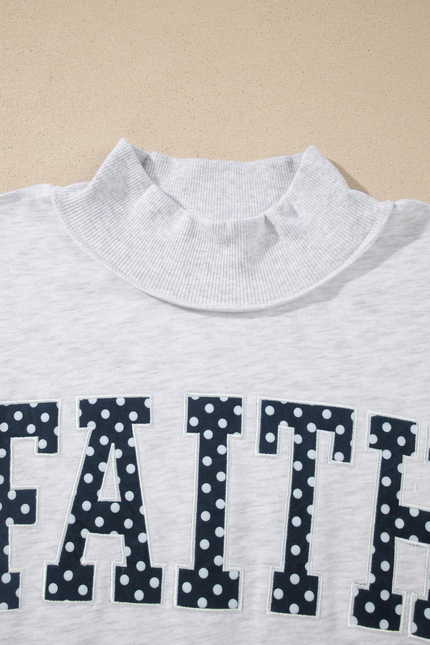 Polka Dot Faith Mock Neck Sweatshirt