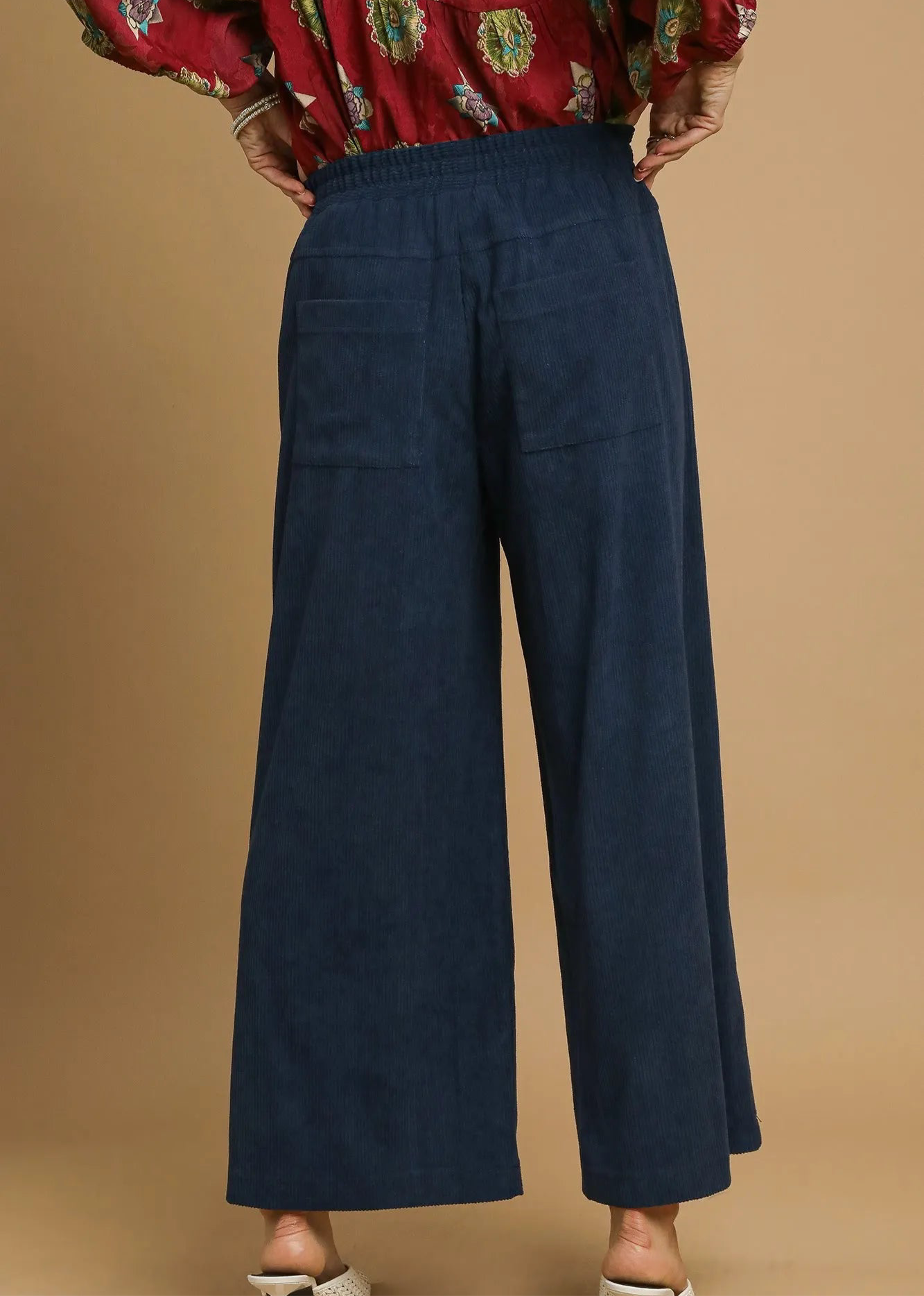 Umgee Wide-Leg Corduroy Pants