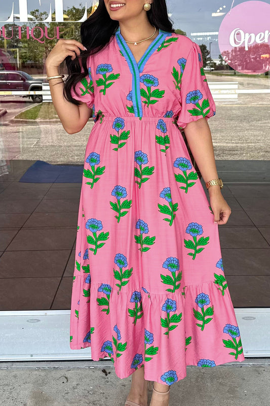 Curvy Pink Posy Promenade Maxi