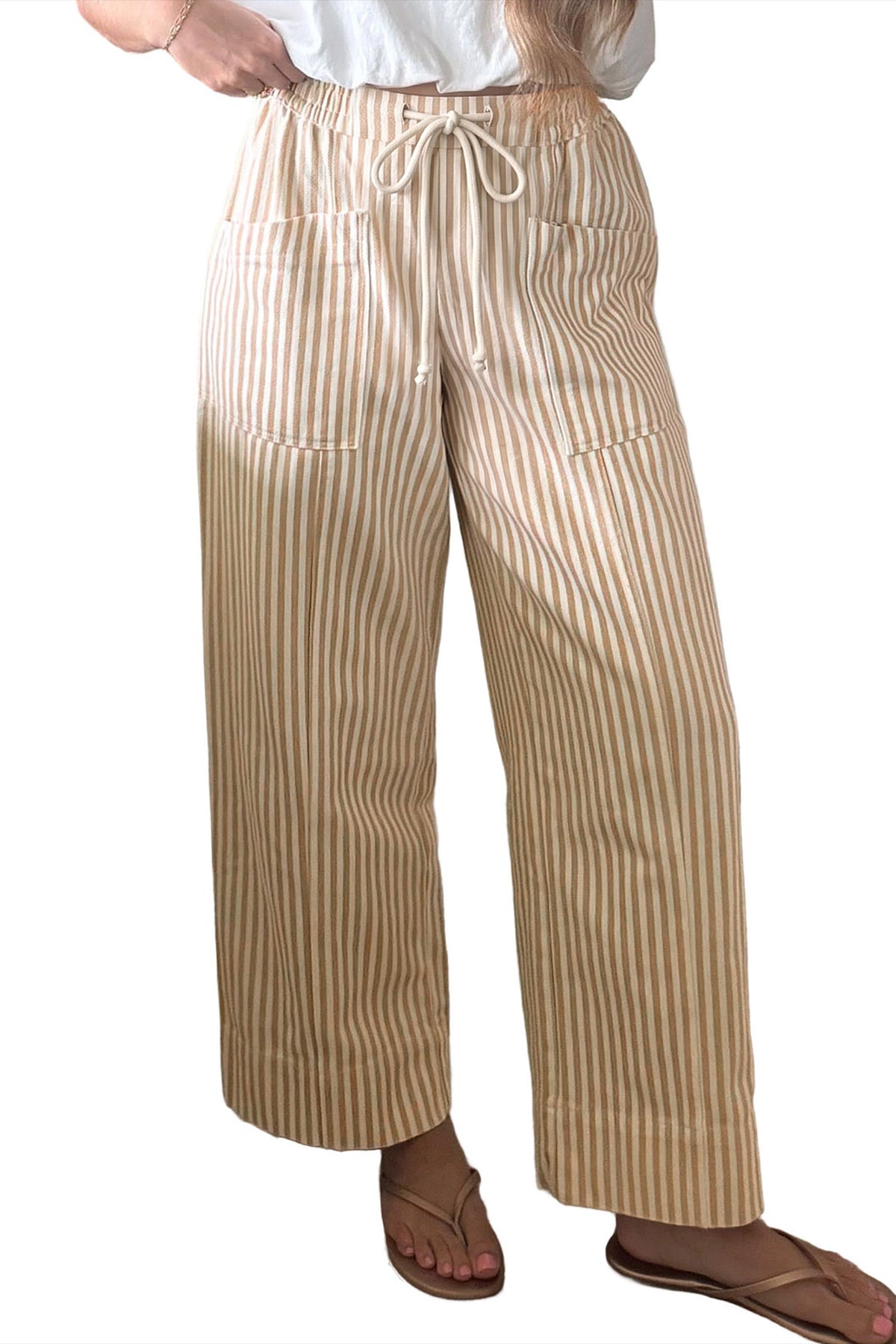 The Café Stripe Wide Leg Pants
