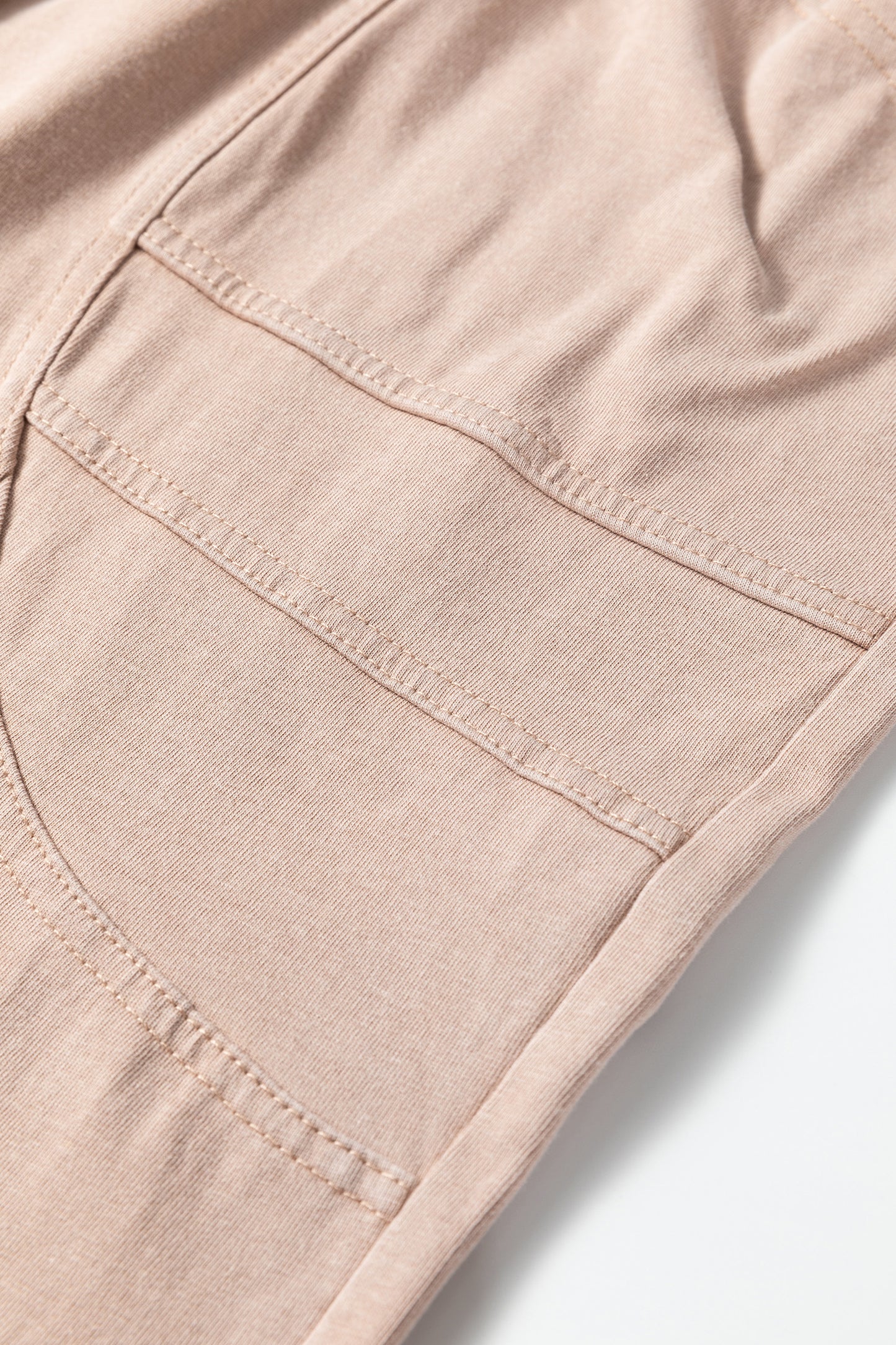 Beige Mineral Wash Pocketed Wide Leg Pants