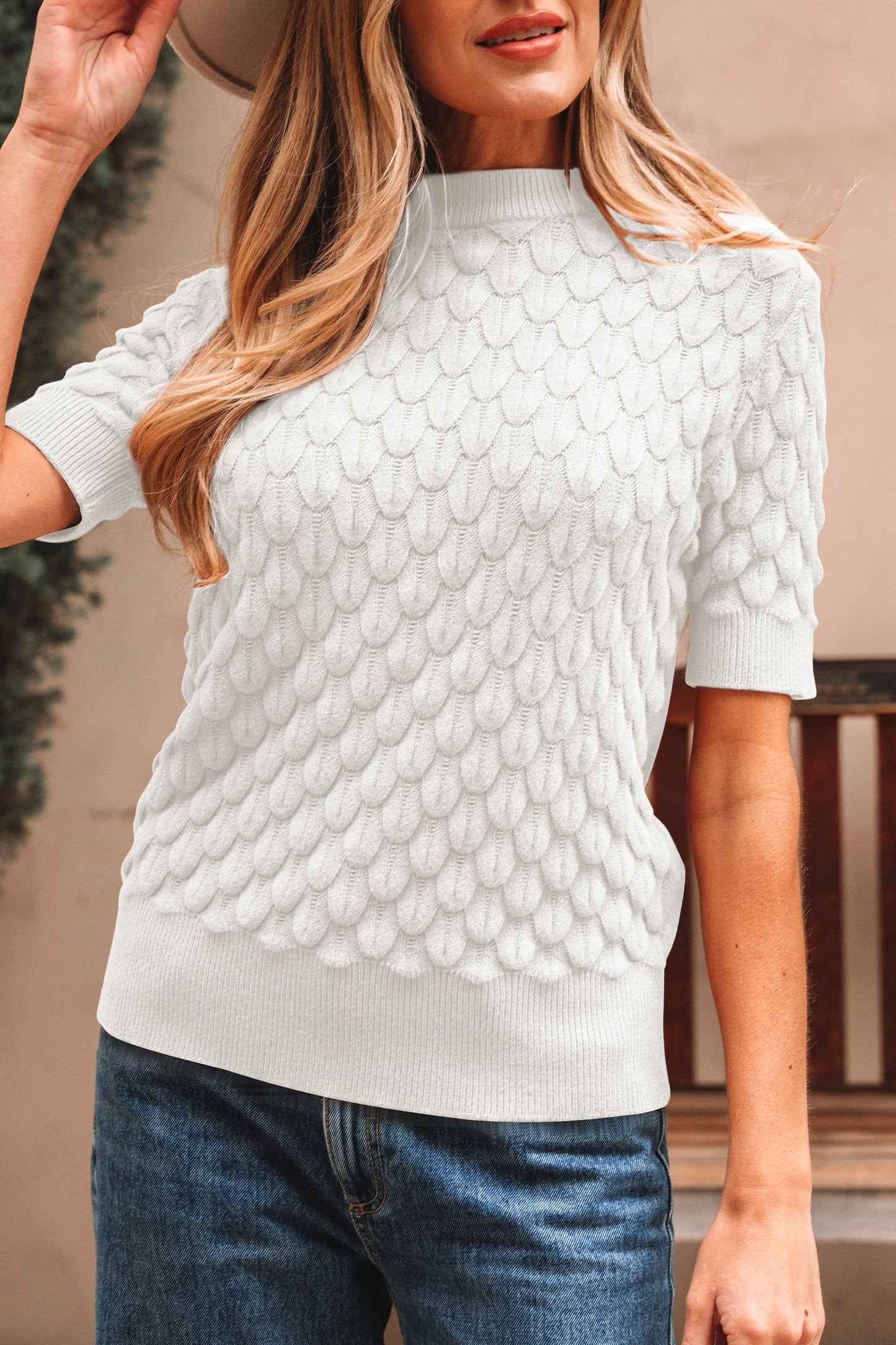 Heirloom Knit Short Sleeve Sweater