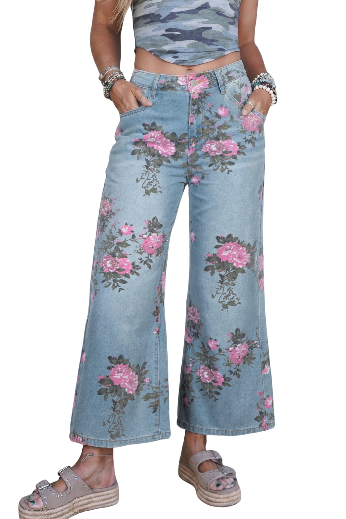 Vintage Bloom Wide Leg Jeans
