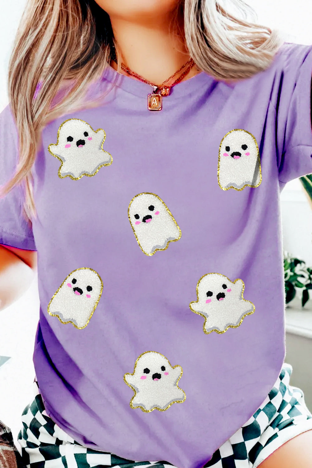 Ghost Patched Halloween Graphic Tee