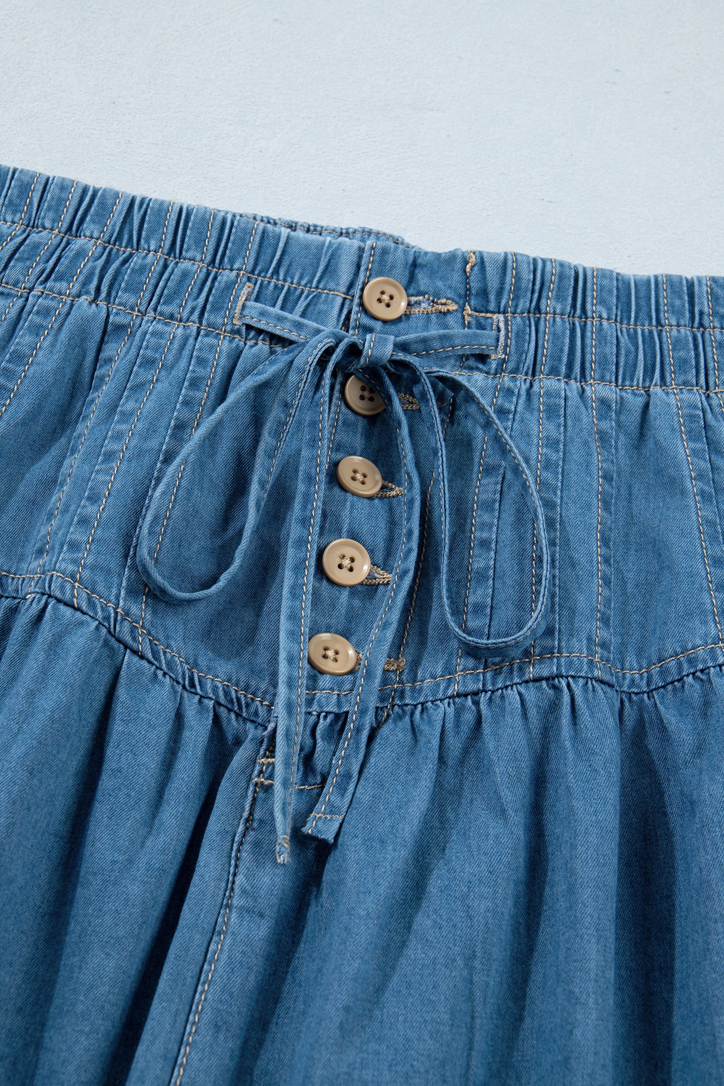 The Chambray Charm Mini Skirt