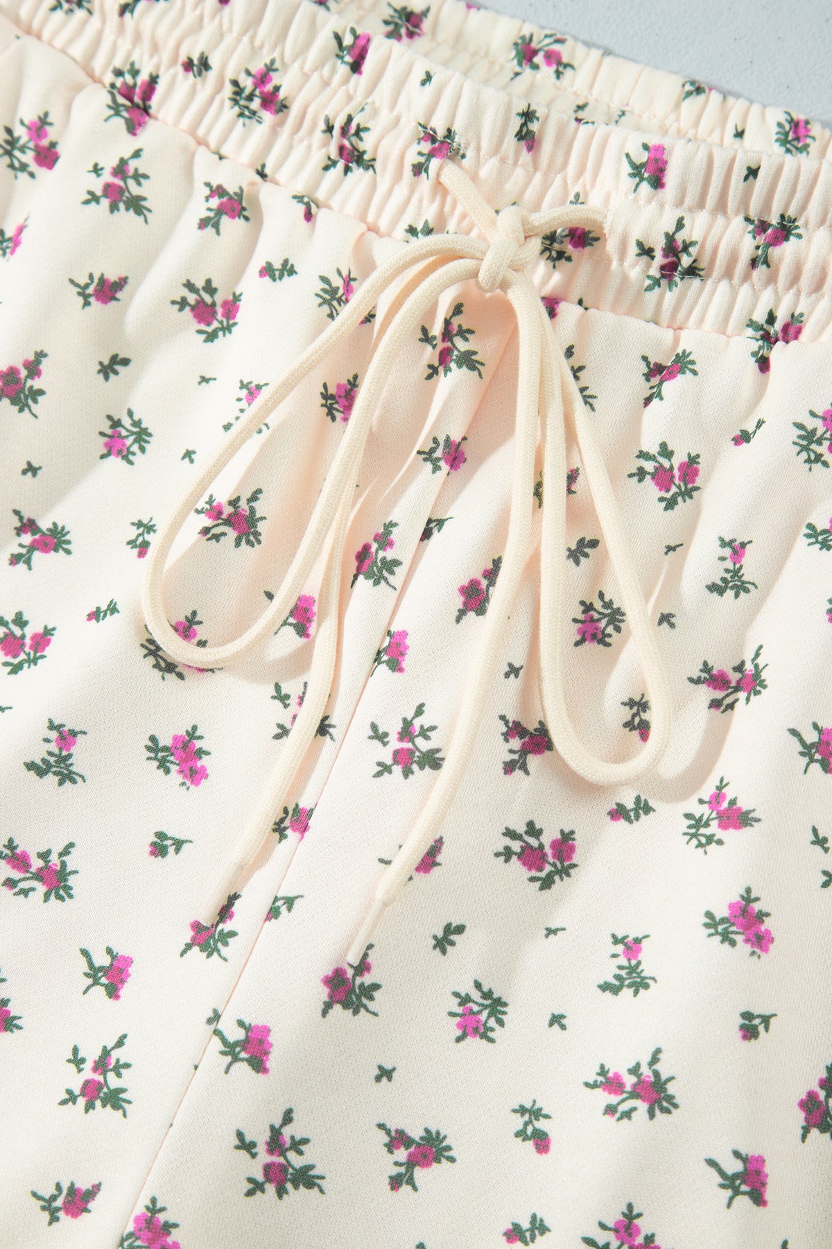 Beige Floral Print Hooded Long Sleeve Plus Size Set