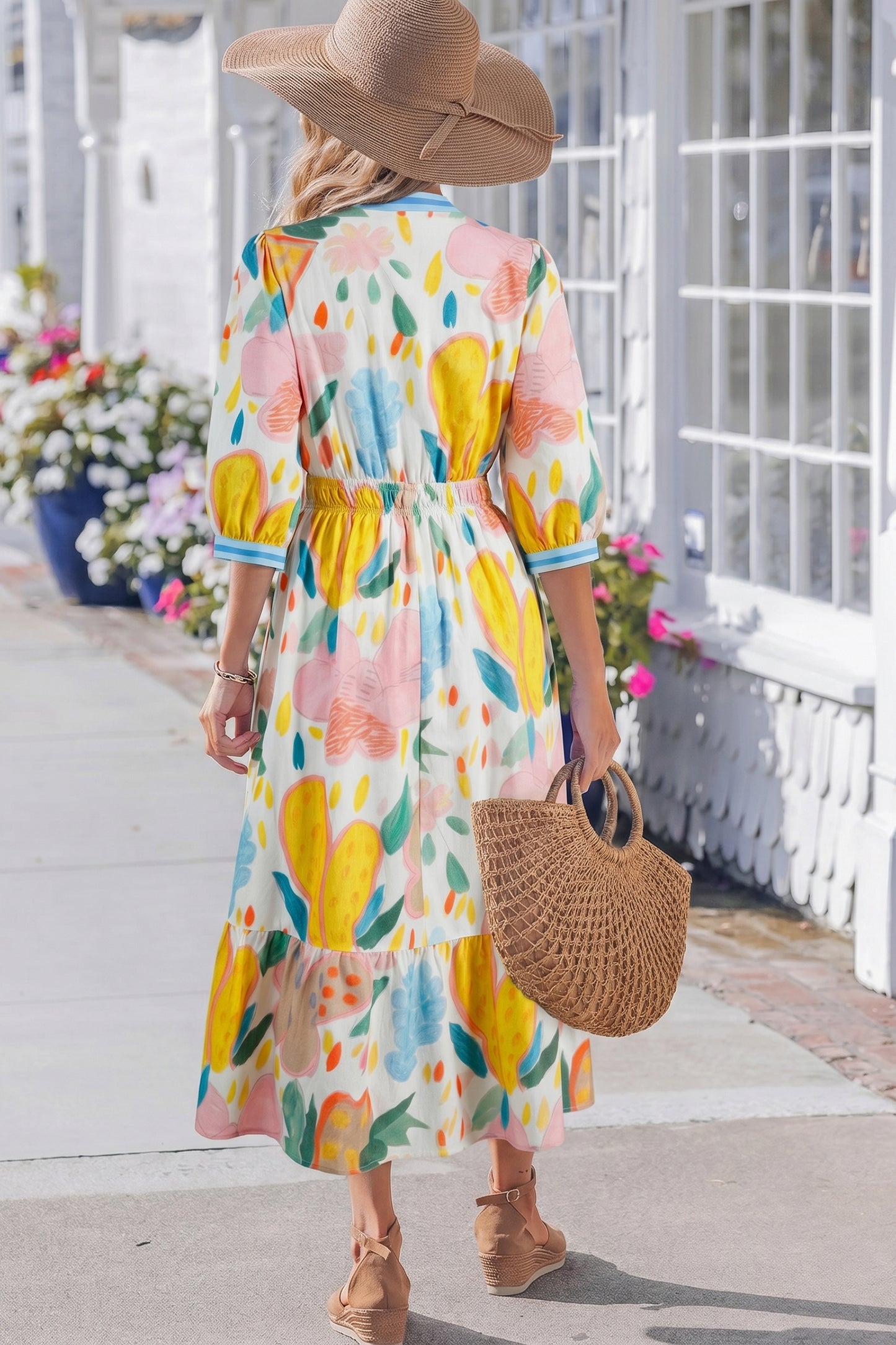 The Painted Petals Midi Dress