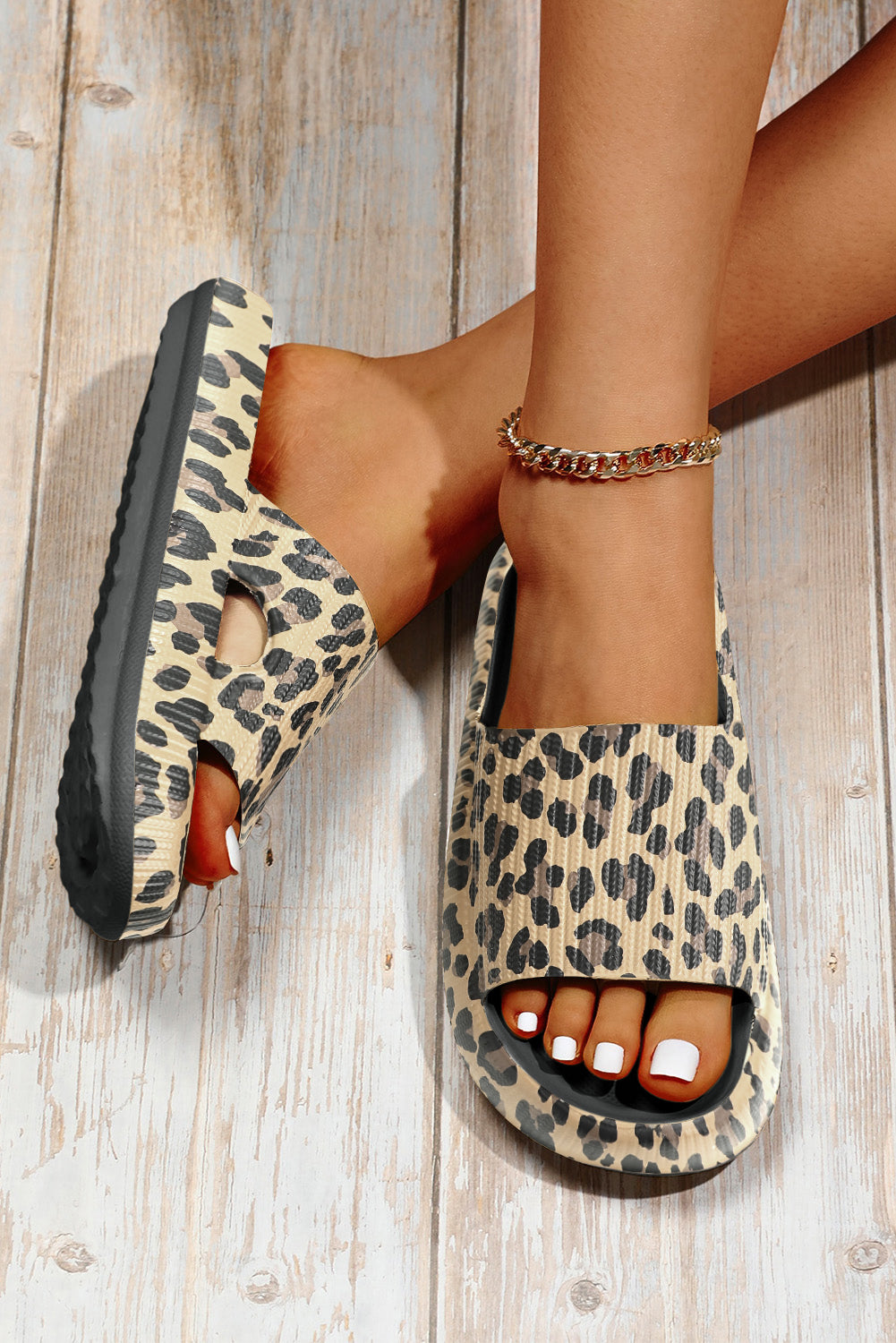 Leopard Luxe Slides