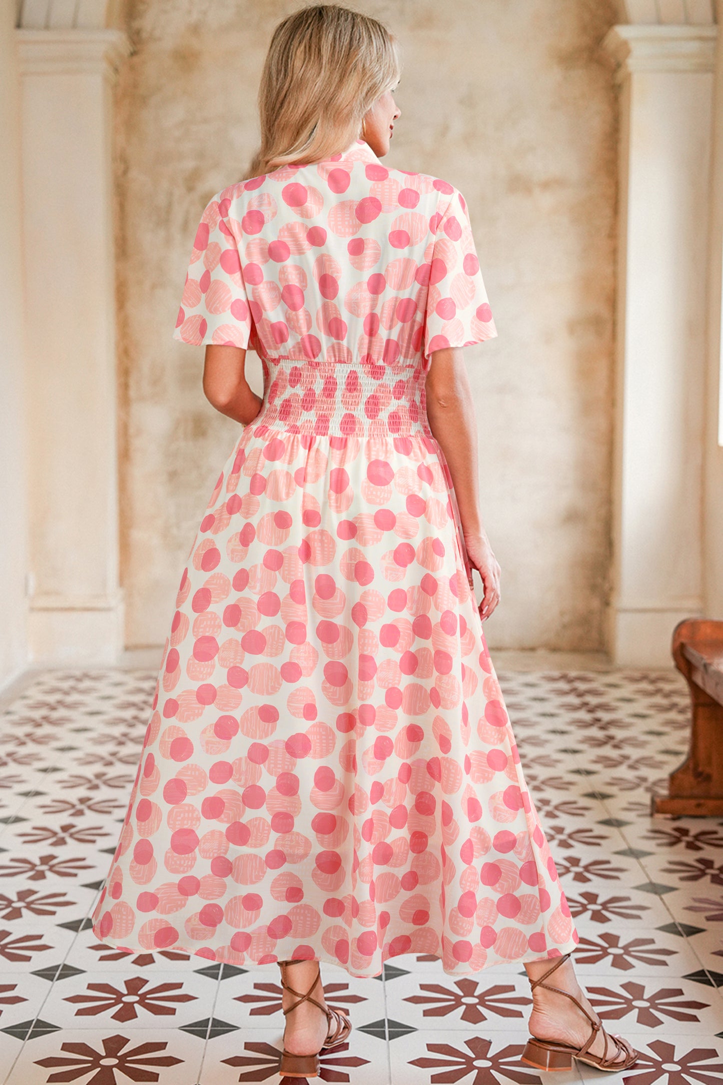 Blush Hour Dot Midi Dress
