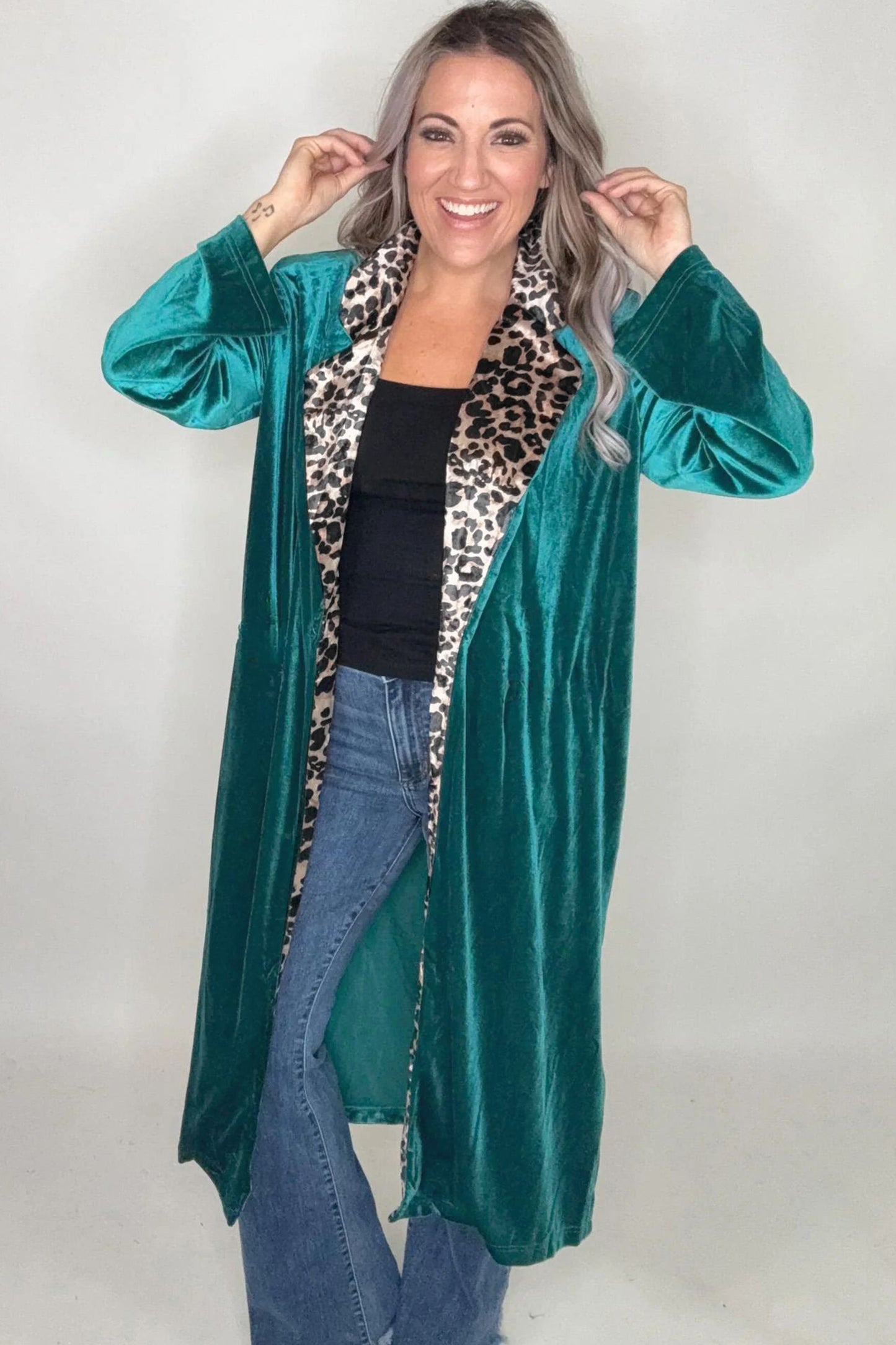 Emerald Wild Side Velvet Duster