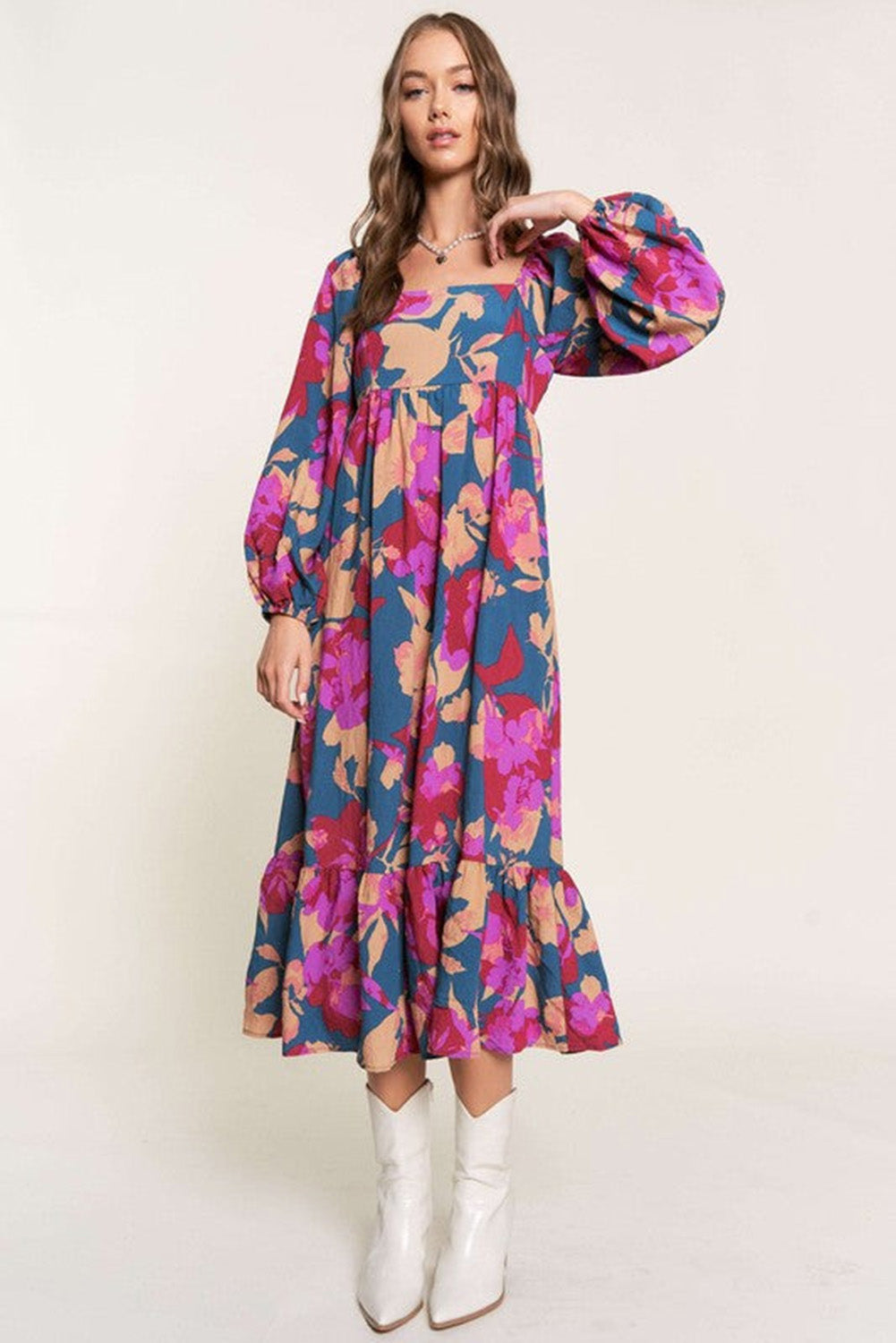 Midnight Bloom Tiered Maxi