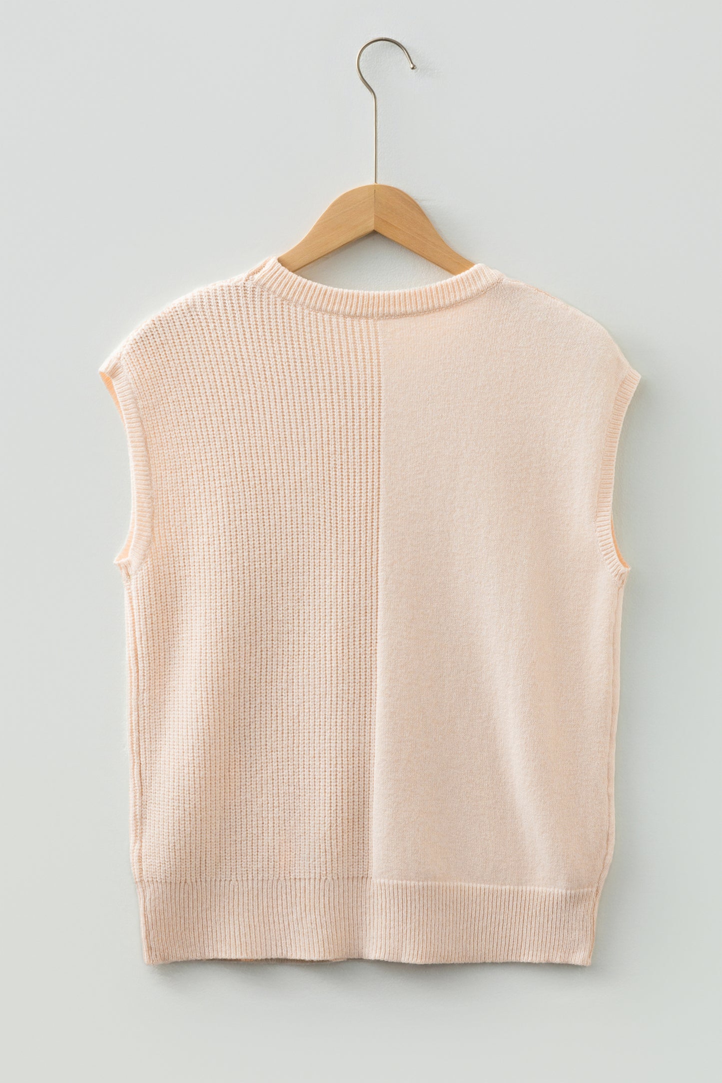 Beige Short Sleeve Knit