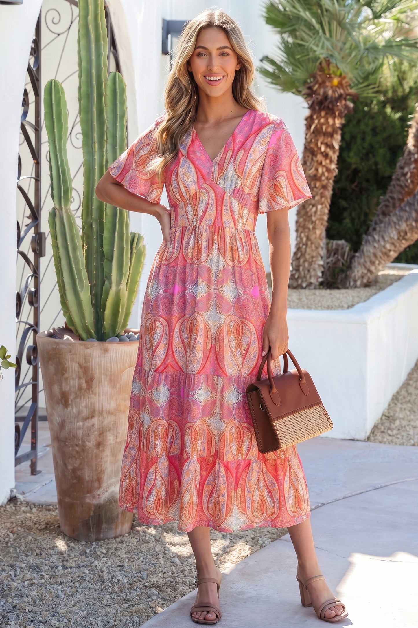 Sunset Paisley Maxi Dress