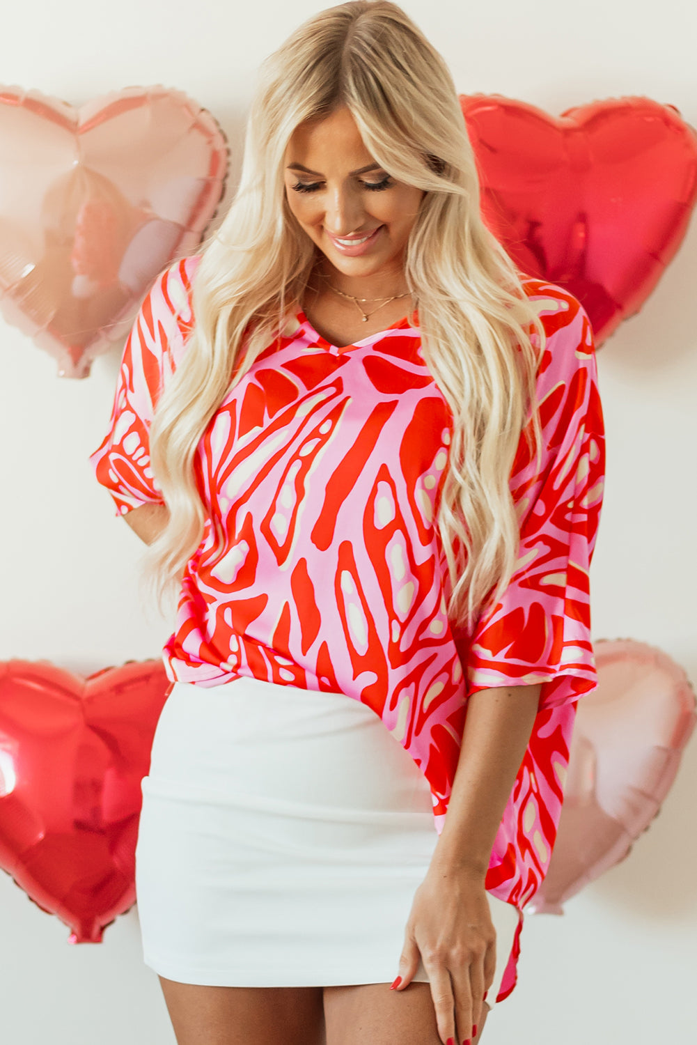 Pink Punch Caftan Blouse