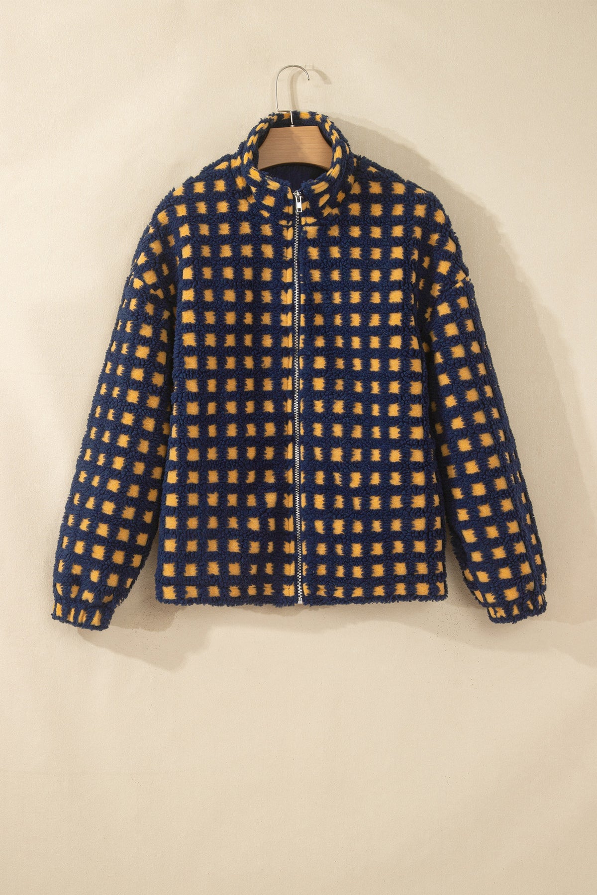 The Golden Hour Checkered Sherpa Jacket