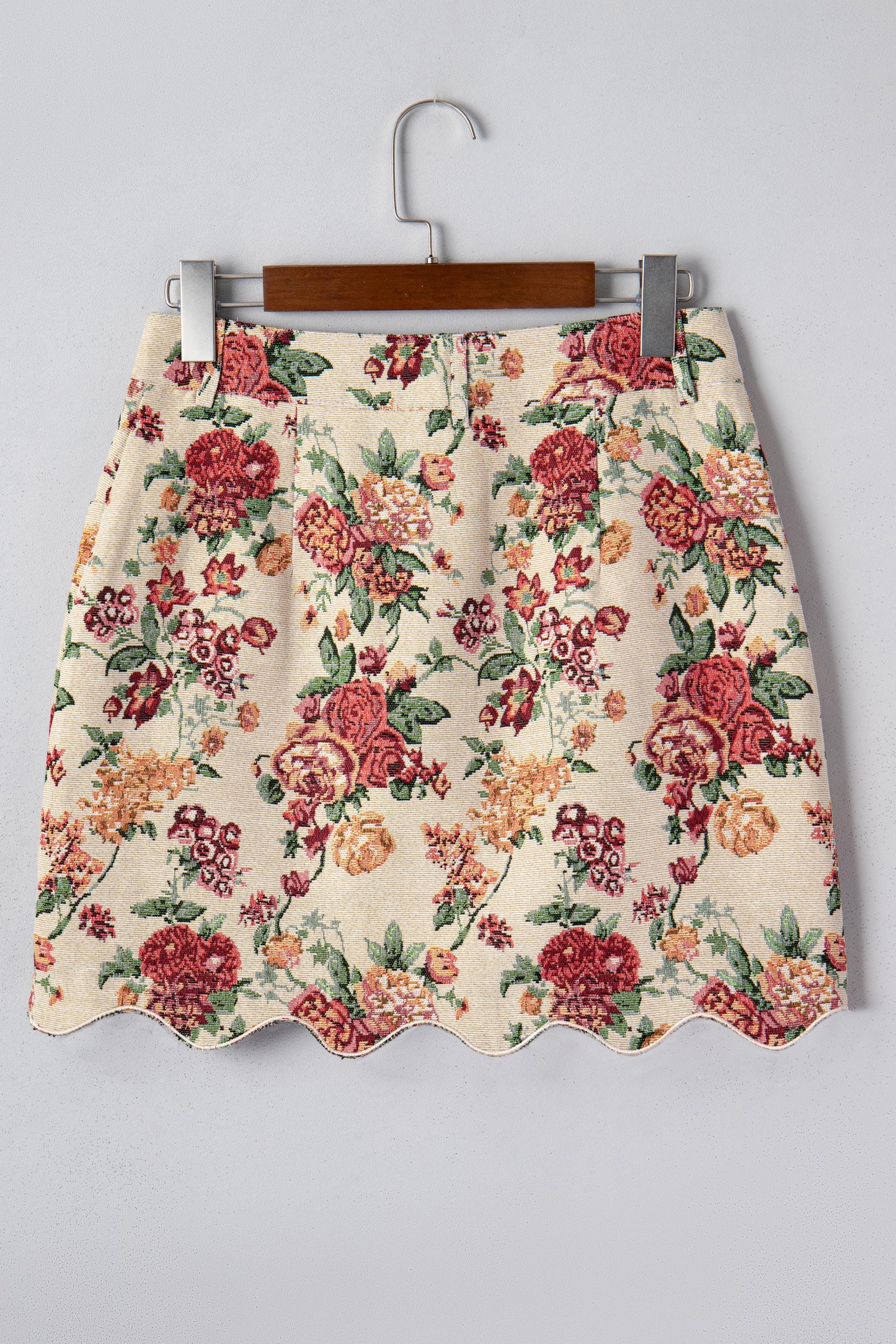 Rosé Garden Button-Front Mini Skirt
