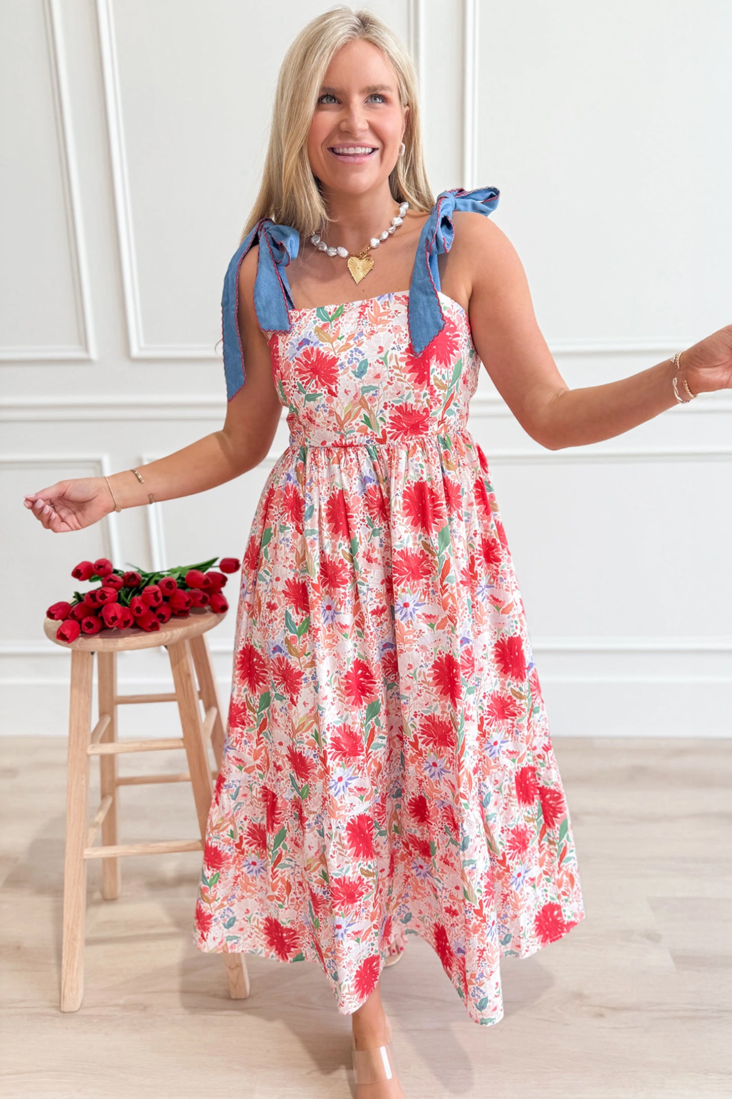 The Scarlet Garden Midi Dress