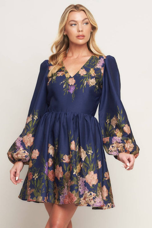 The Midnight Garden Floral Dress