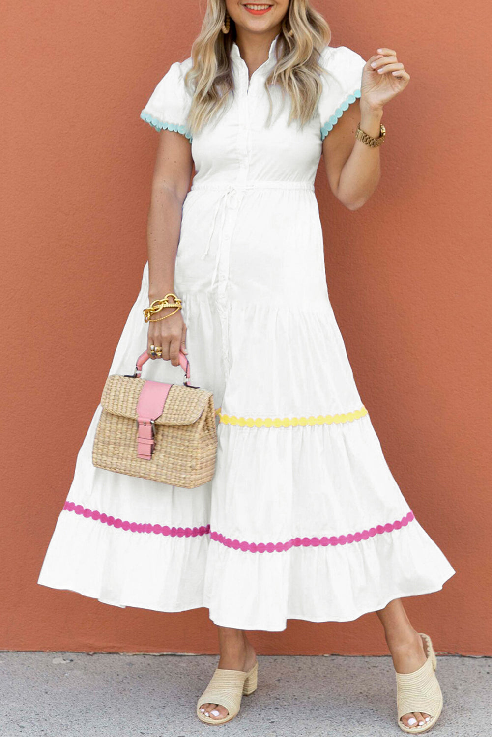 Santorini Summer Midi Dress
