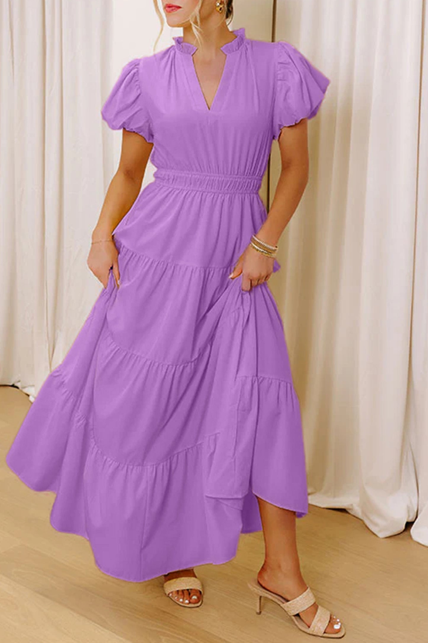 Lavender Daydream Tiered Maxi Dress