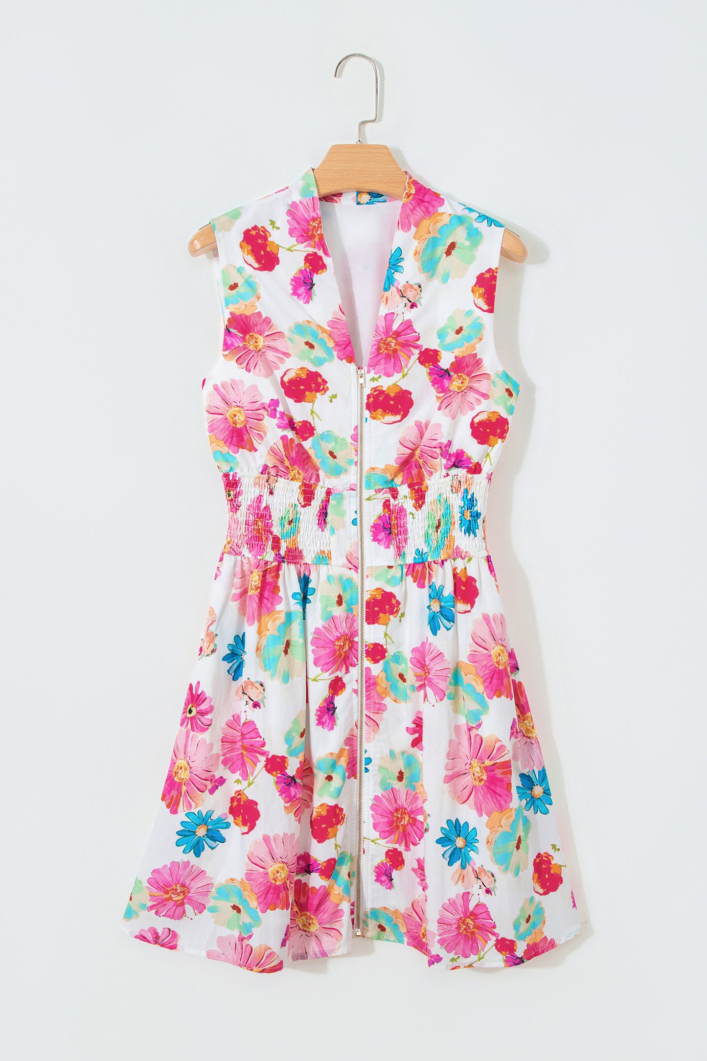 Watercolor Bloom Zip Dress