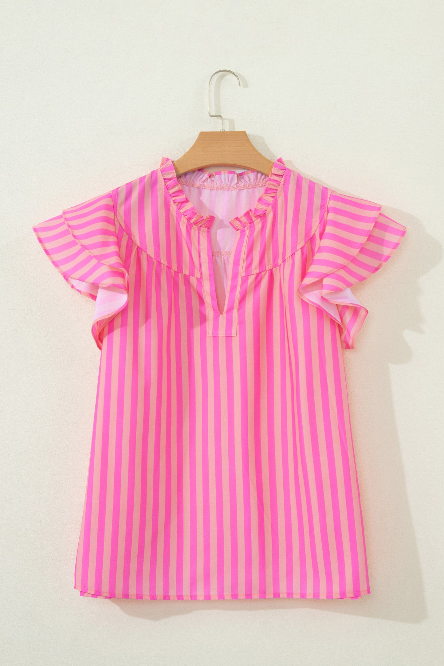 Pink Champagne Ruffle Blouse