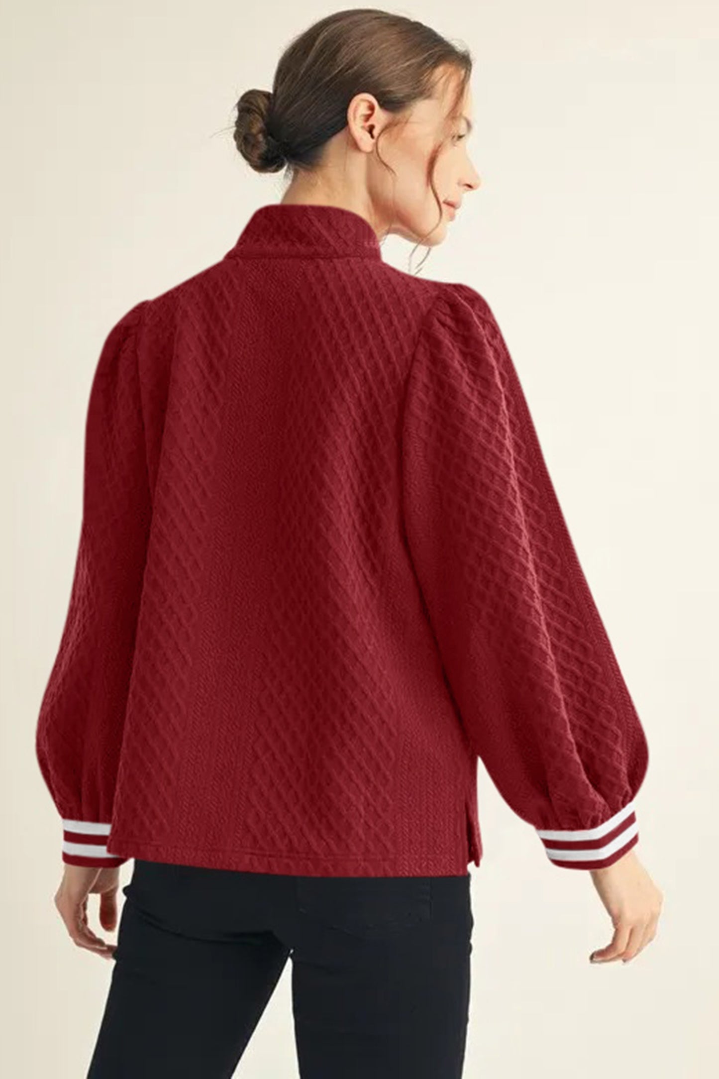Varsity Chic Quilted Half-Zip