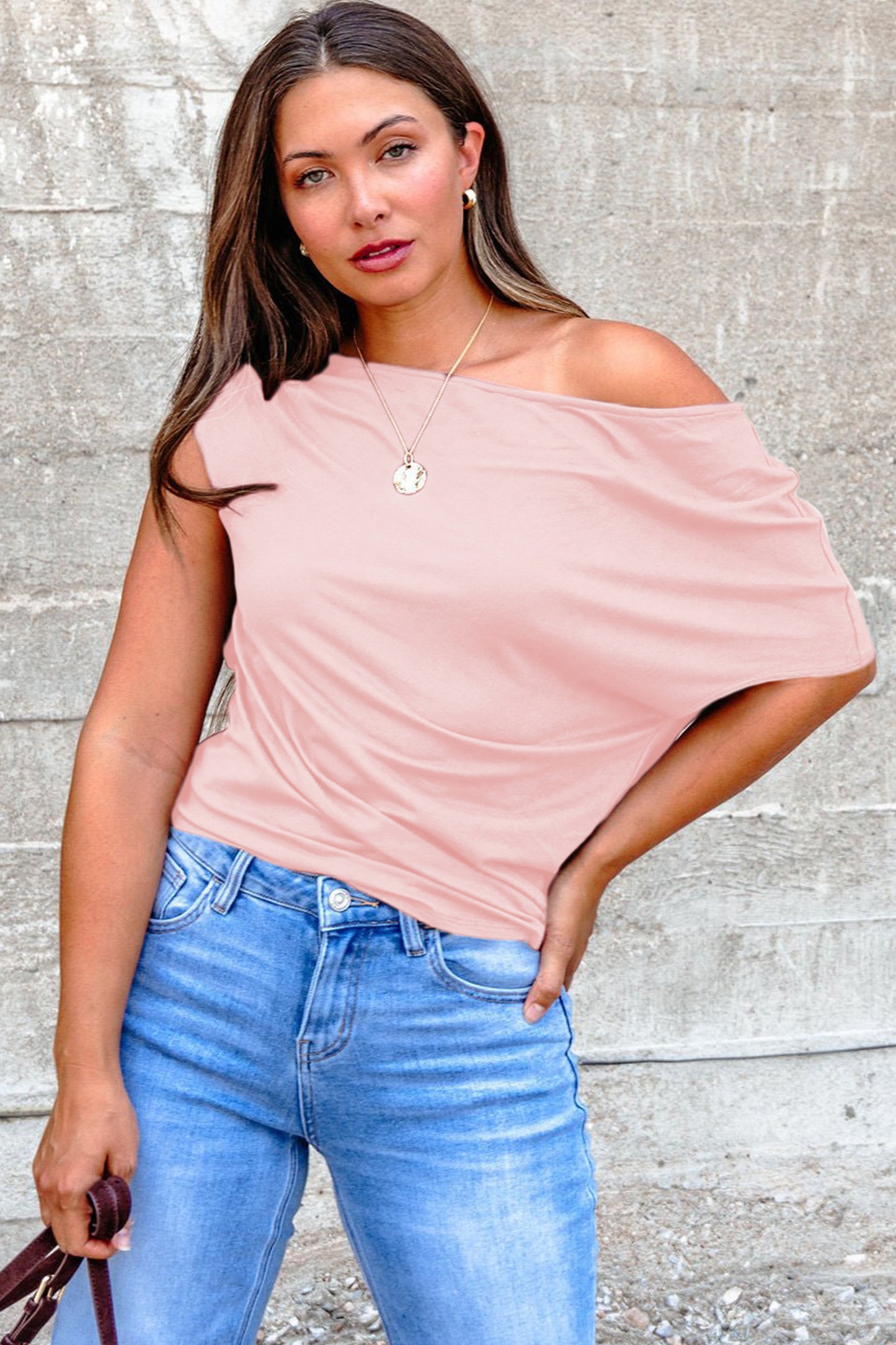 Blush One-Shoulder Beauty Top