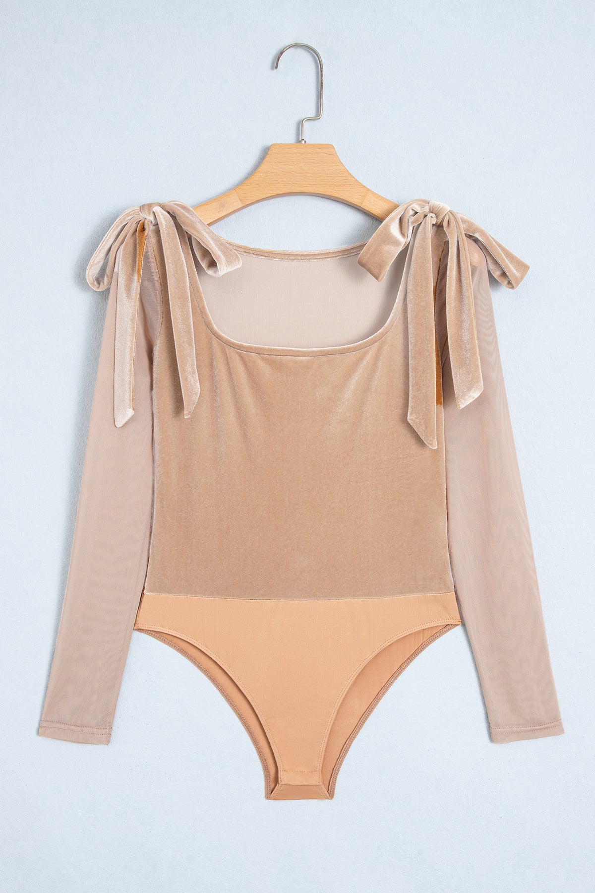 The Champagne Bow Velvet Bodysuit