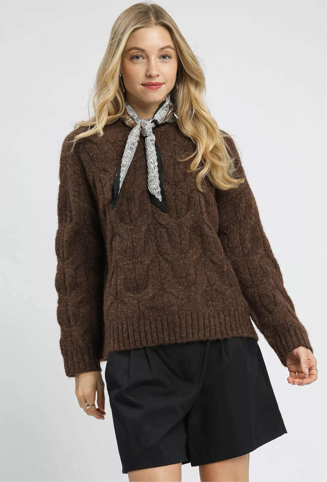 Umgee Cable Knit Cozy Sweater