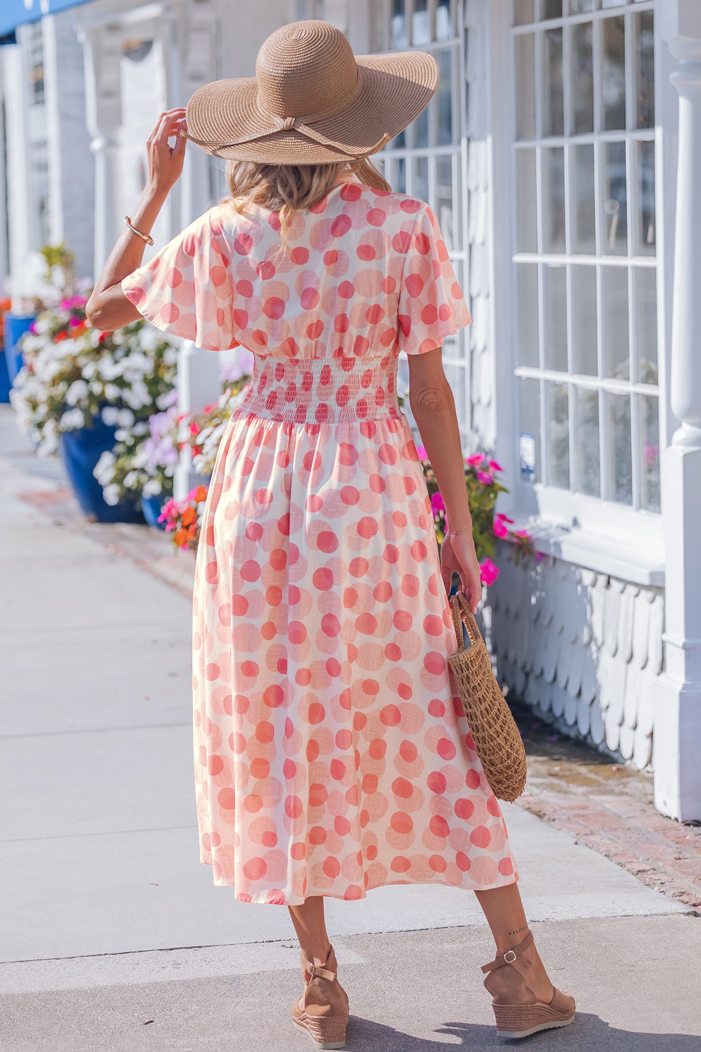 Blush Hour Dot Midi Dress