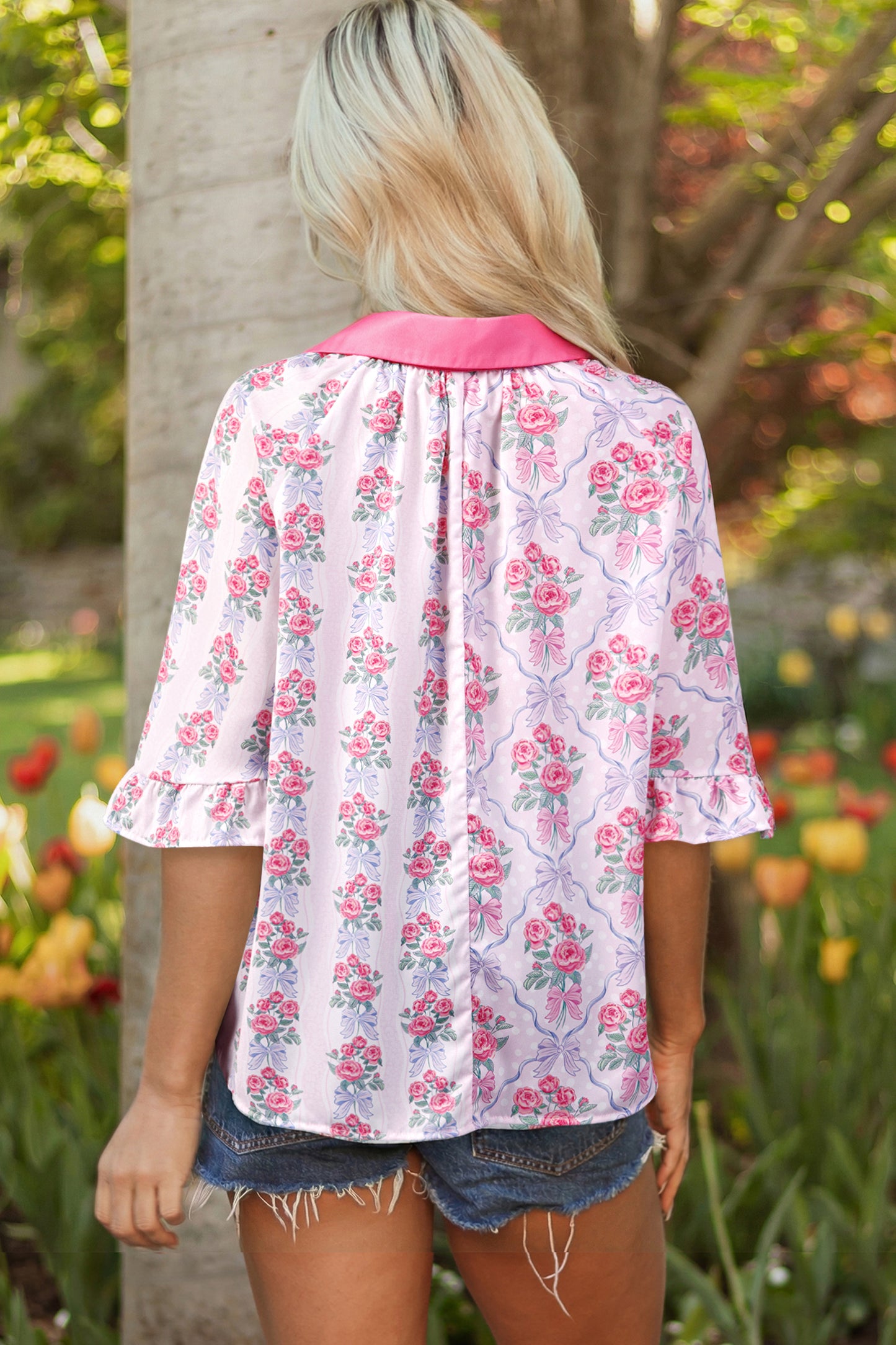 Floral Half Sleeve Blouse