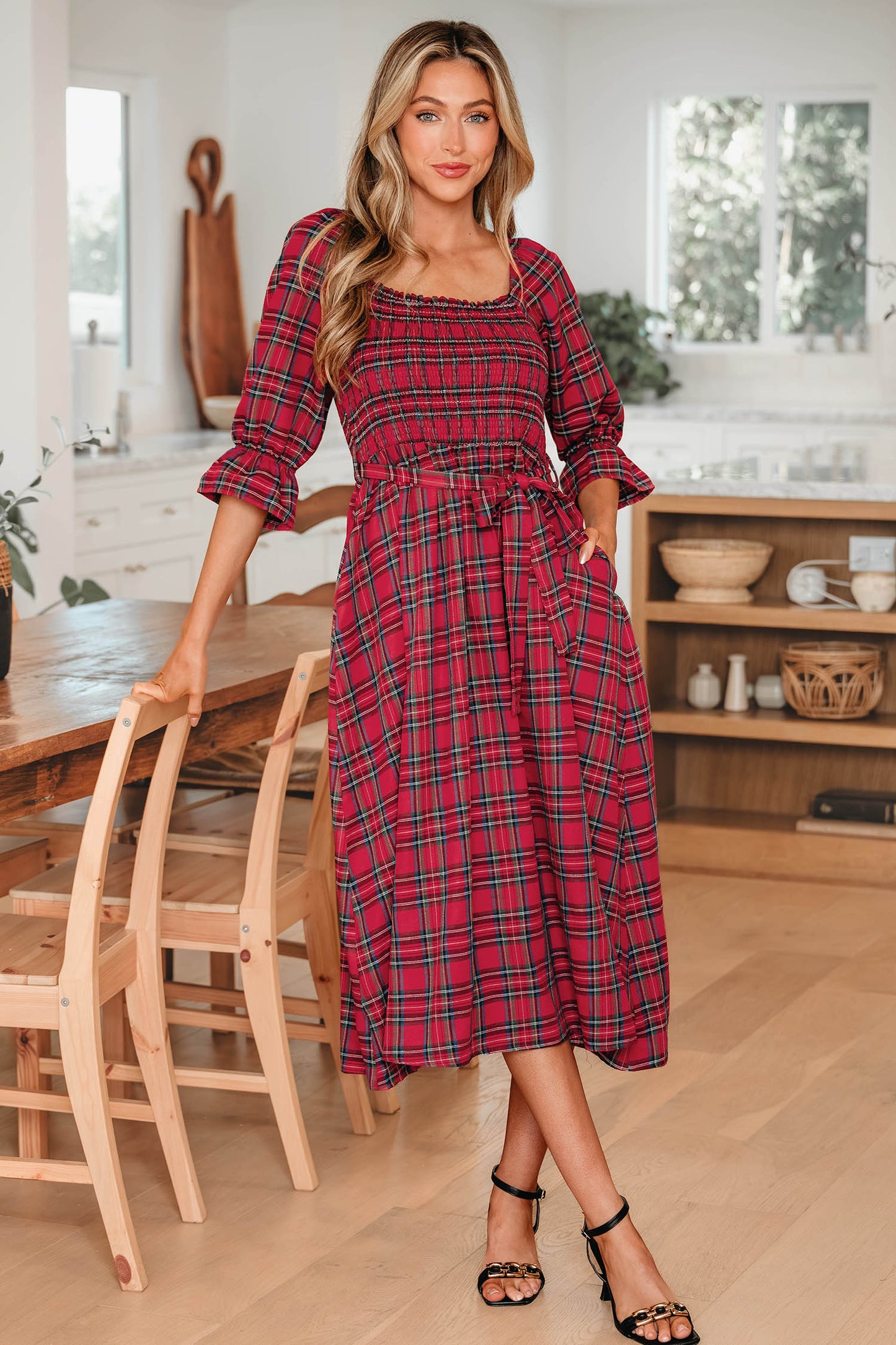 Sugarplum Tartan Smocked Dress