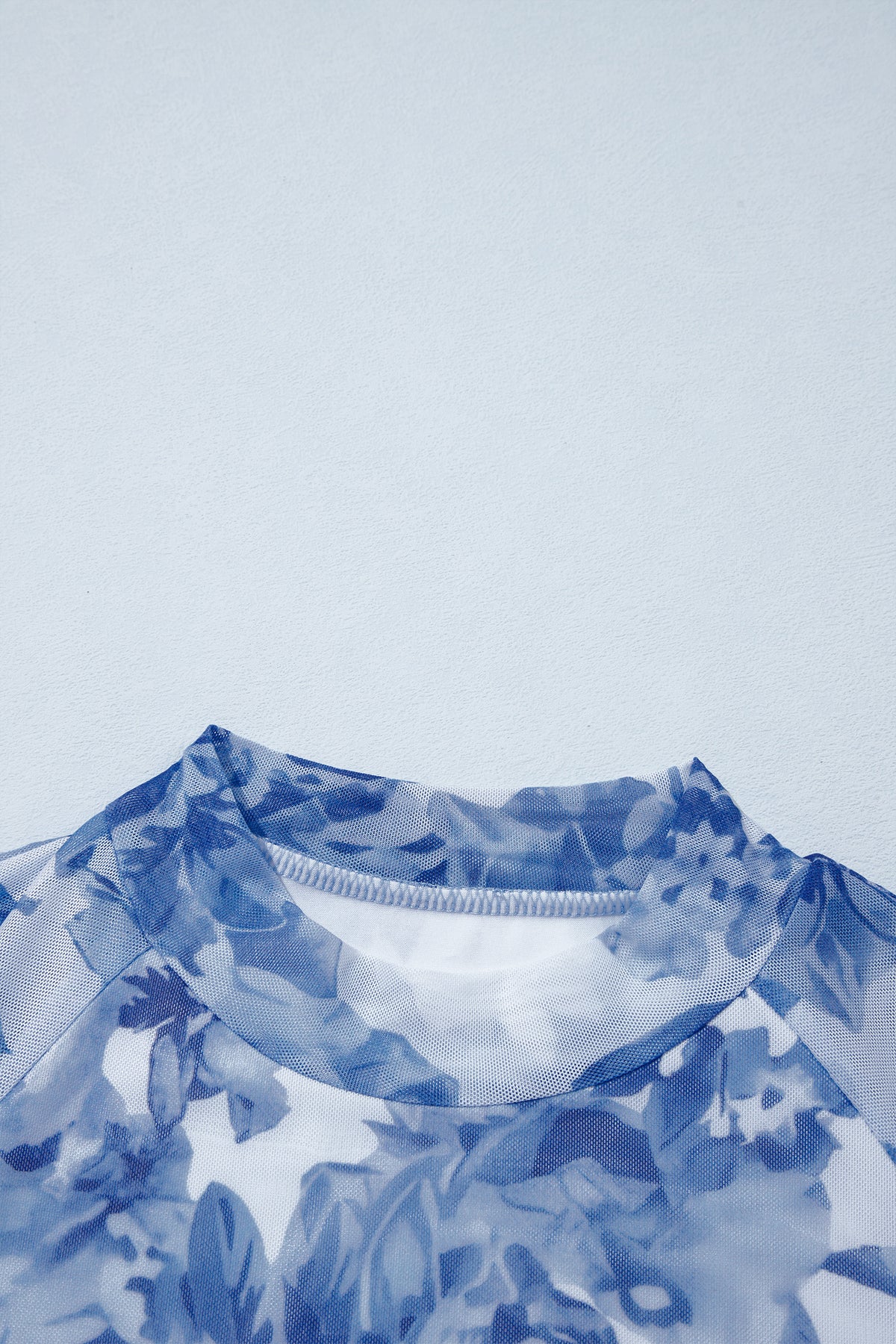 The Powder Blue Petals Mesh Top