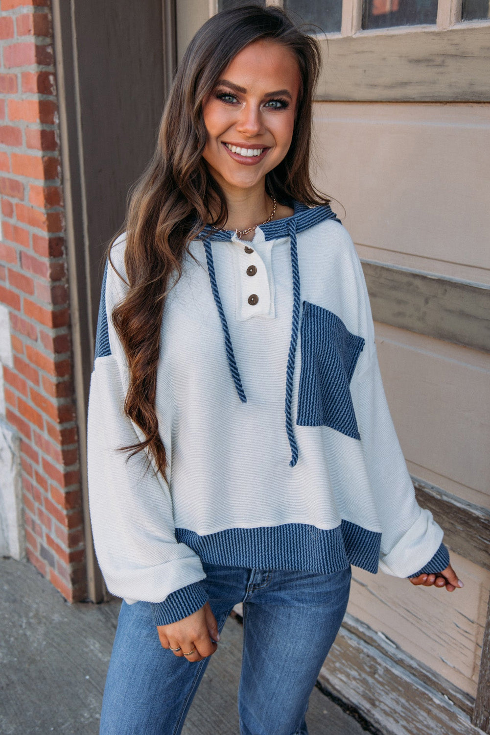 The Coastal Cozy Colorblock Hoodie