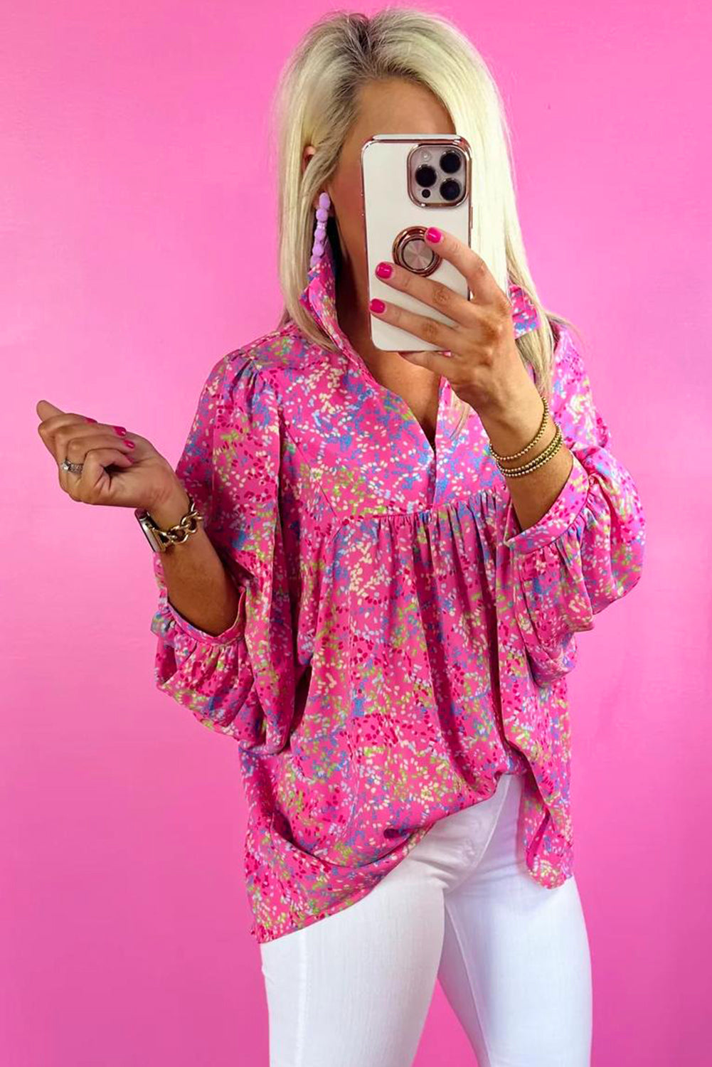 Pink Confetti Babydoll Top