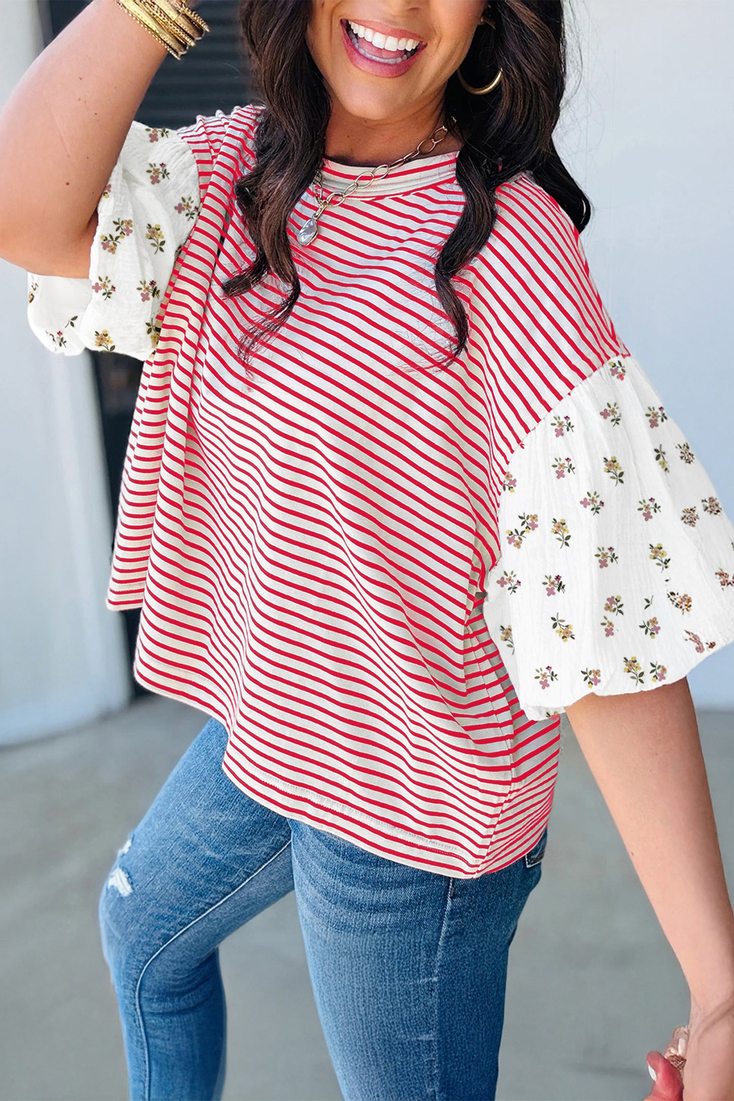 The Americana Bloom Stripe Top