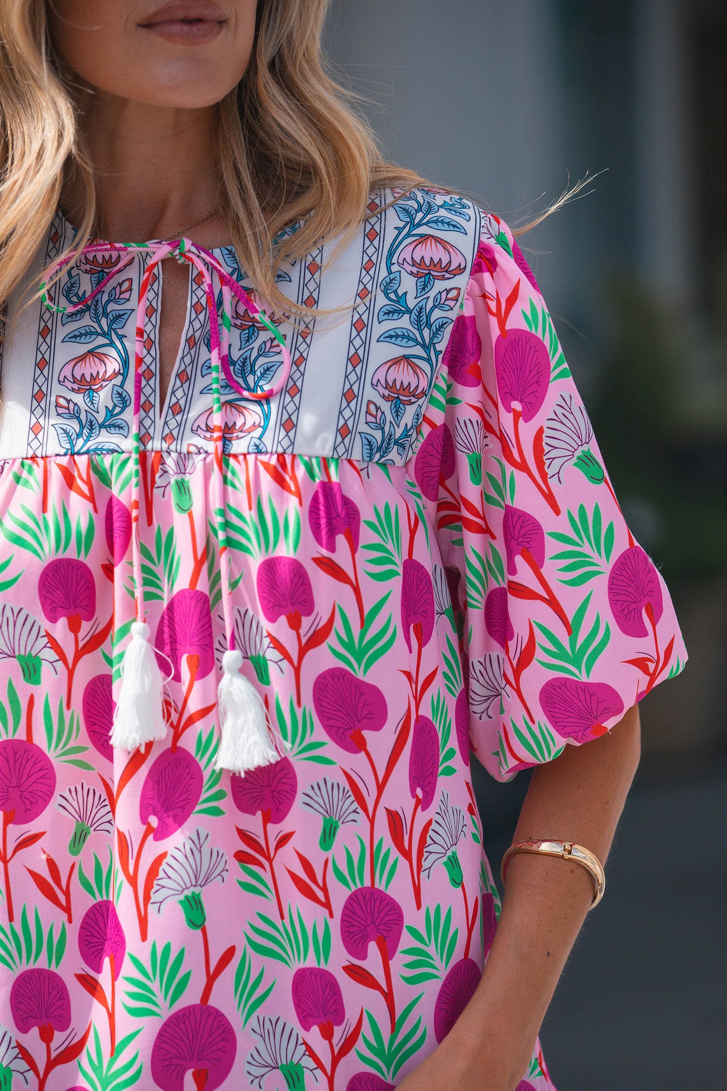 The Pink Paradise Tassel Blouse