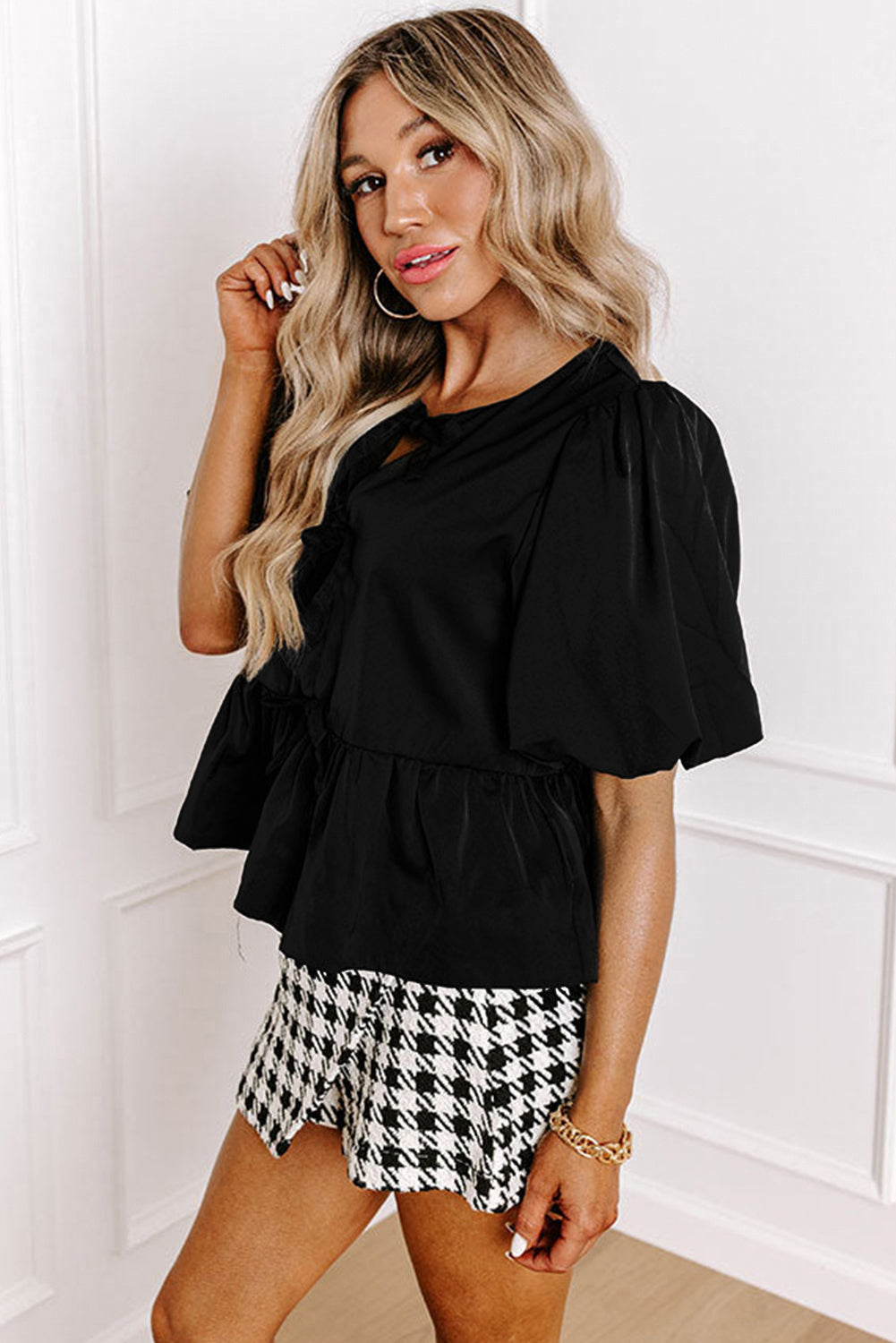 The Midnight Muse Ruffle Blouse