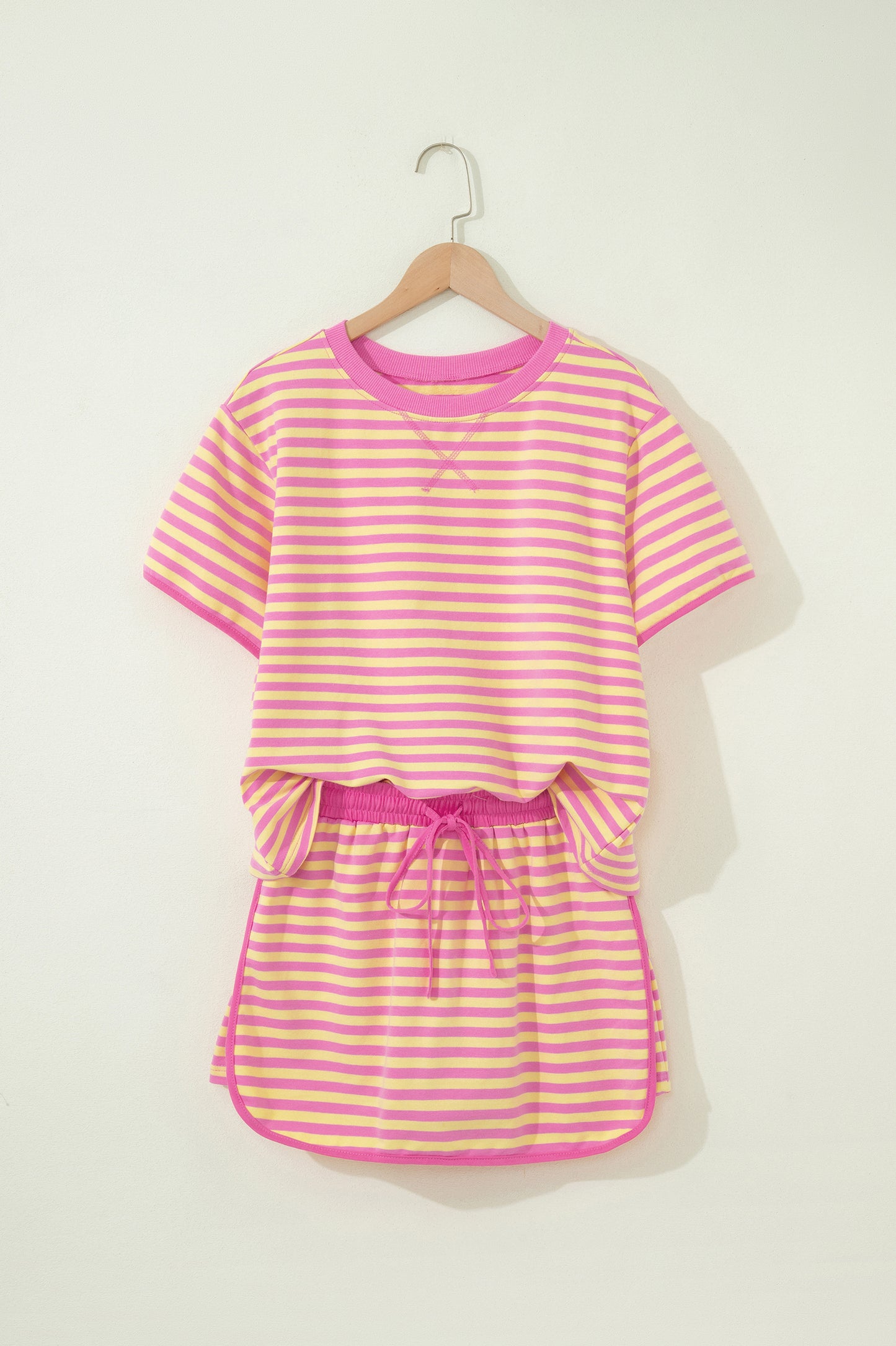 Pink Lemonade Stripe Skirt Set