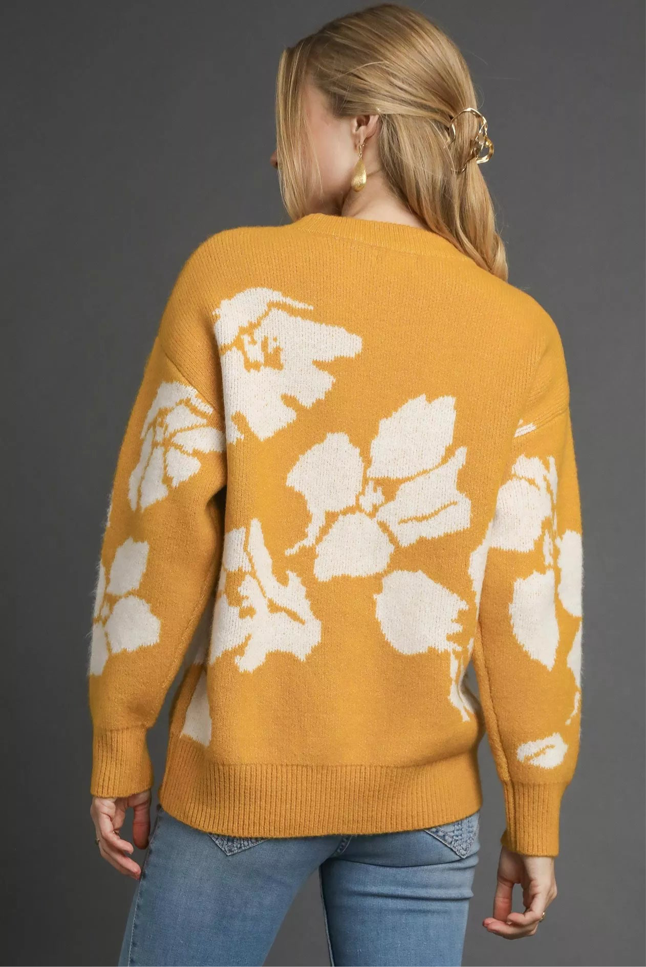 Umgee Floral Long Sleeve Sweater