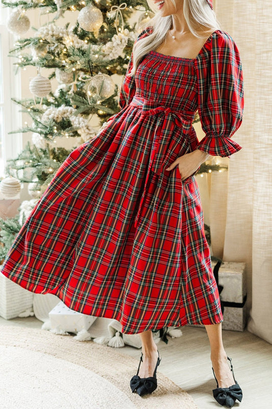 Sugarplum Tartan Smocked Dress
